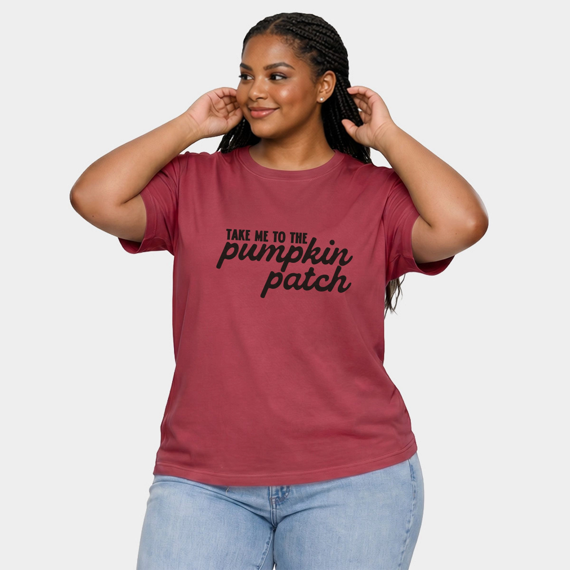 Simply Sage Market - Women's Plus Sized Garment Dyed Graphic T-Shirt Take me to the Pumpkin Patch Cursive
