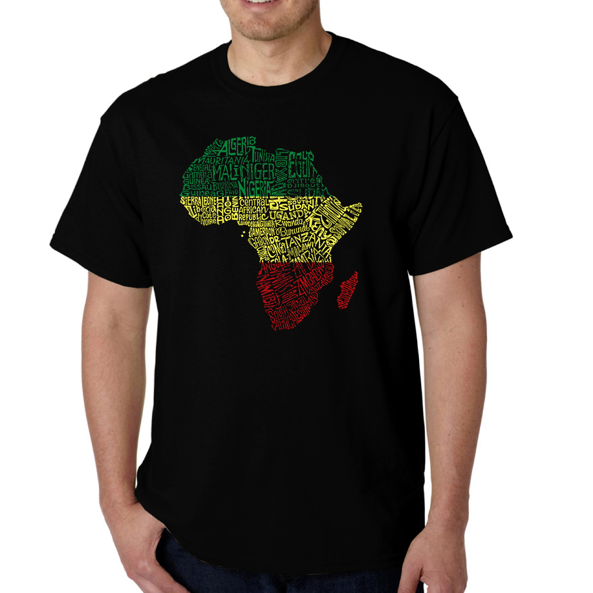 LA Pop Art Men's Africa Word T-Shirt