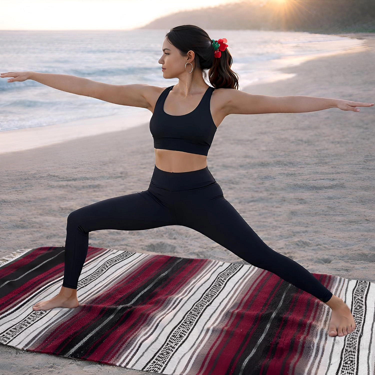 Zulay Kitchen Extra Large Mexican Blanket 120x180 Authentic Woven Throw