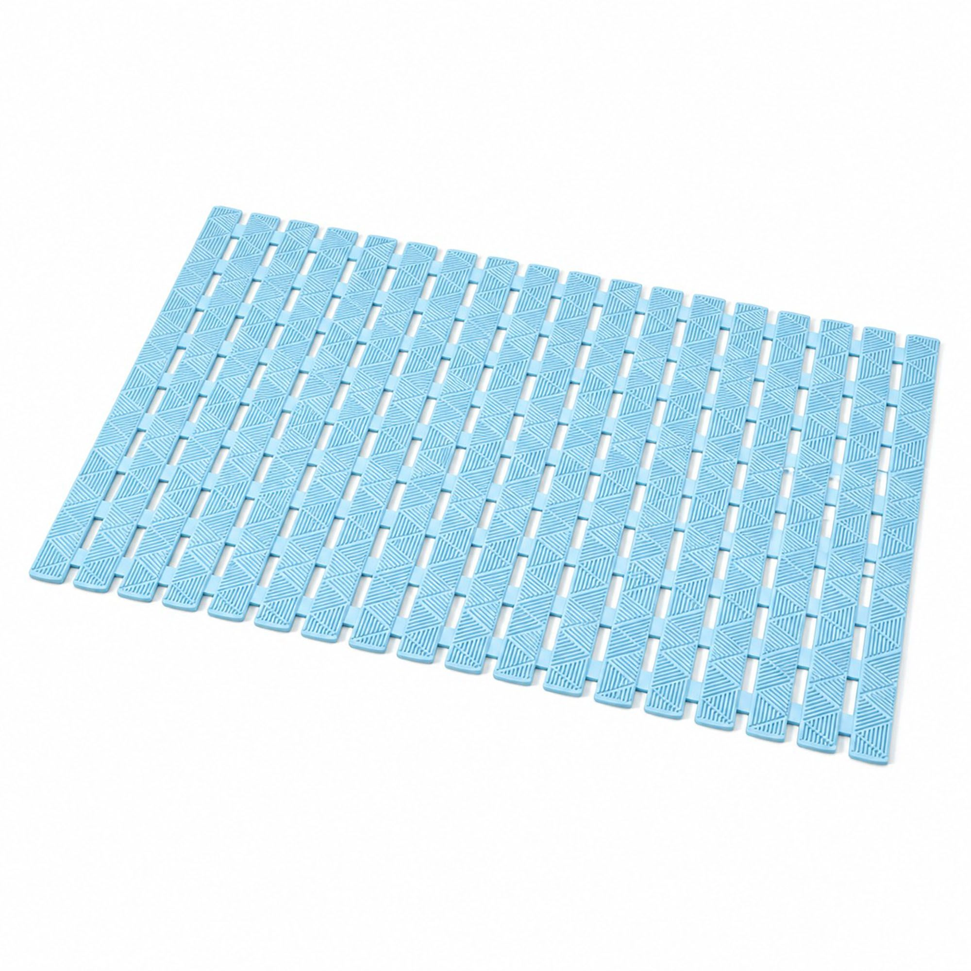 Alilang Unisex Slatted Nonslip Shower Mat Quick Drain Bath 15.7 x 27.6 Inches