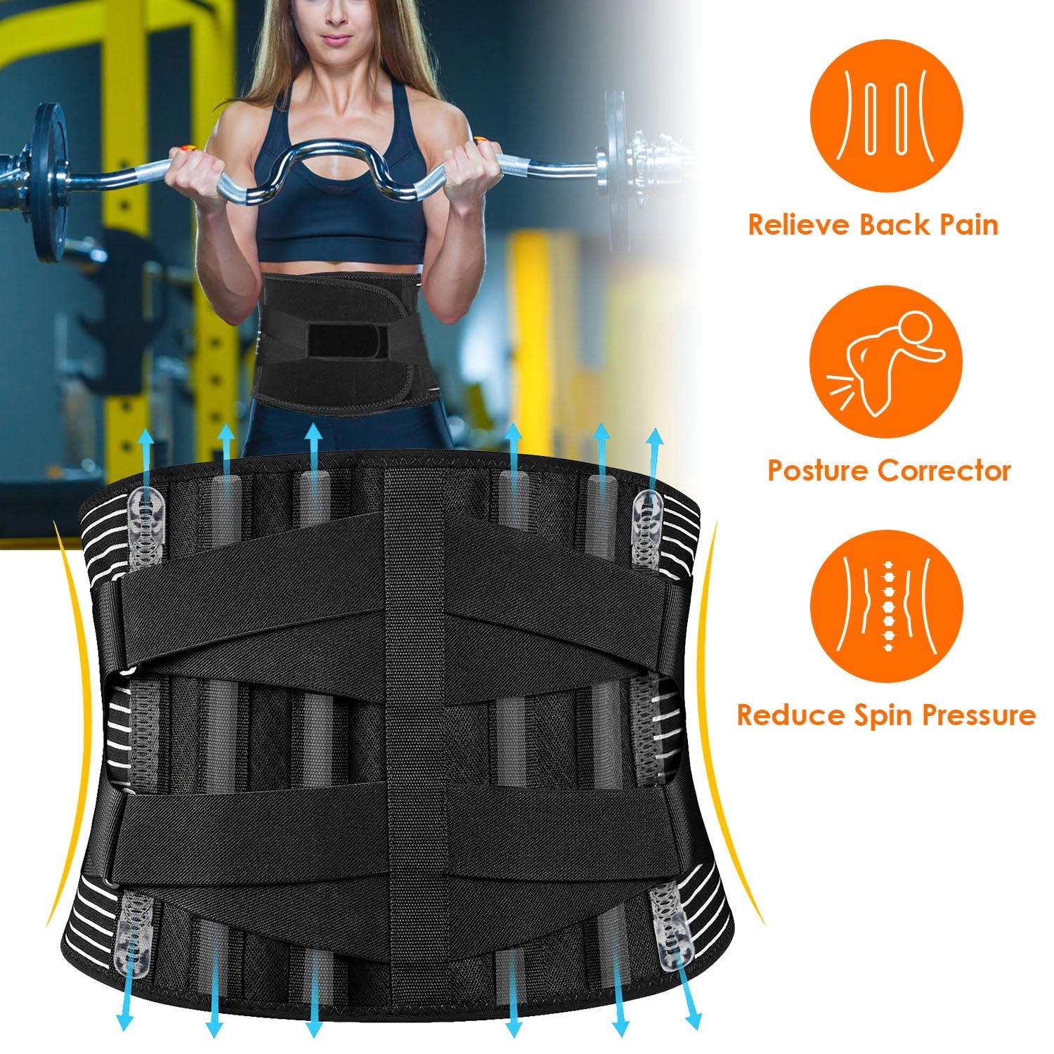 GBruno Adjustable Lumbar Support Brace