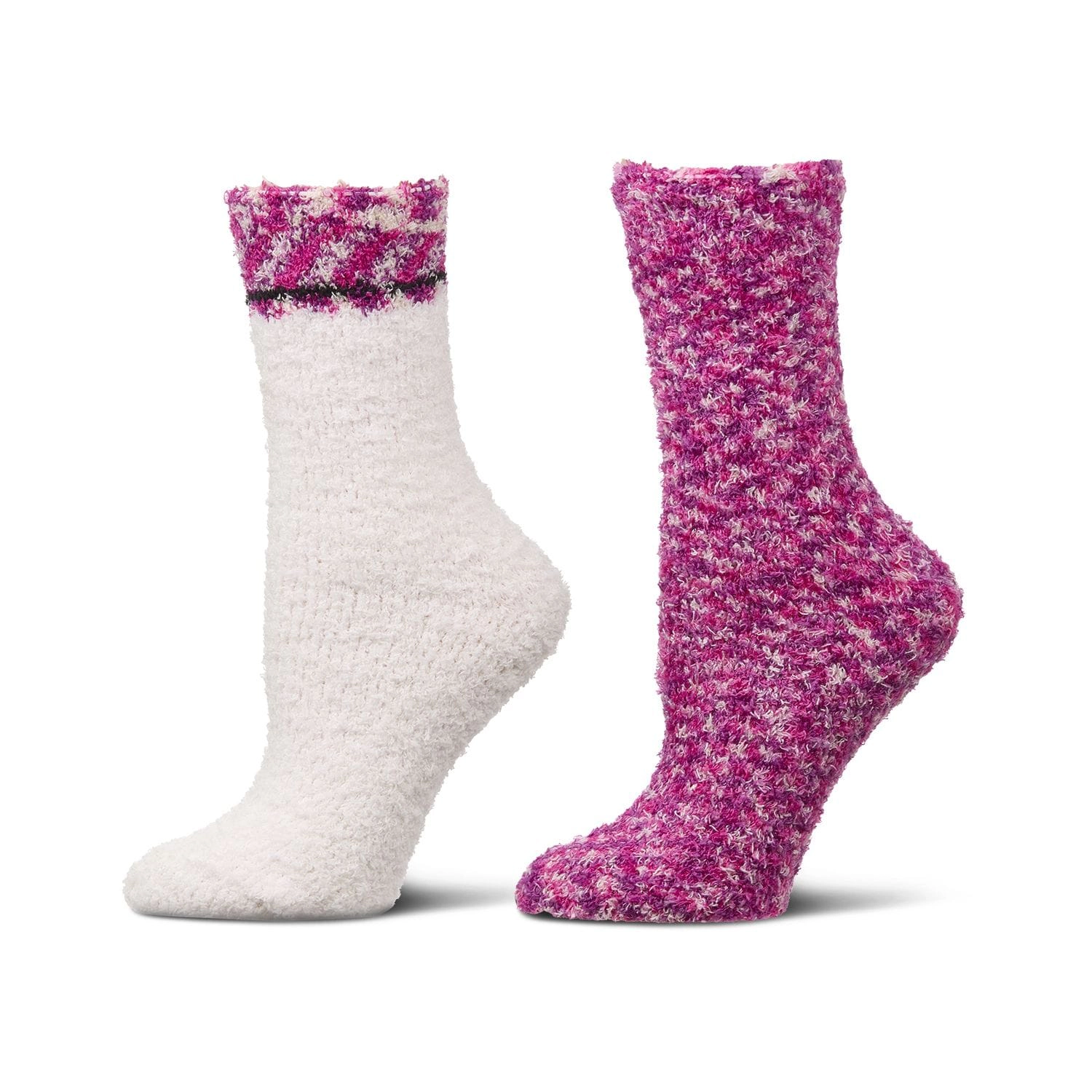 MeMoi 2 Pair Women's FuzzBlend Cozy Collection Crew Socks