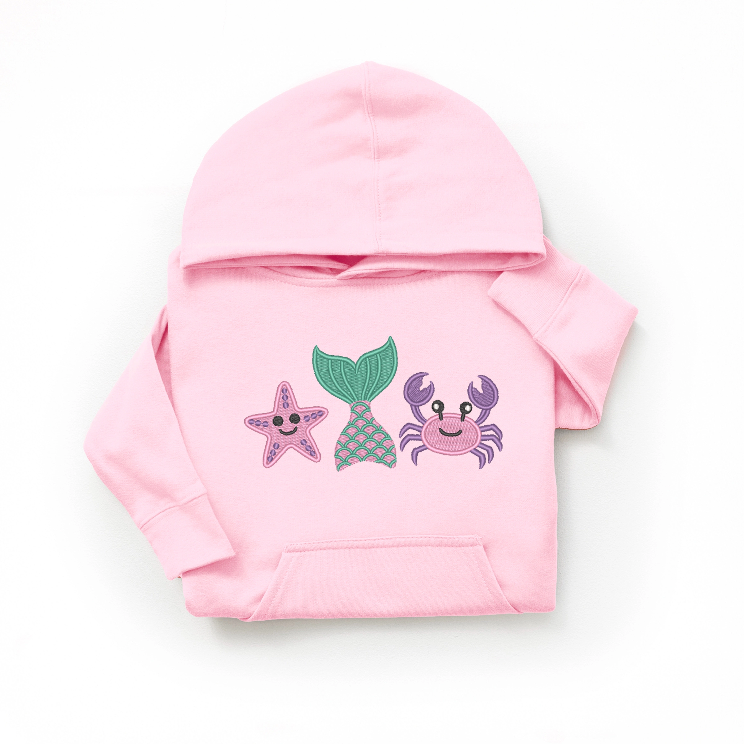 The Juniper Shop - Embroidered Crab Starfish Tail Youth Graphic Hoodie