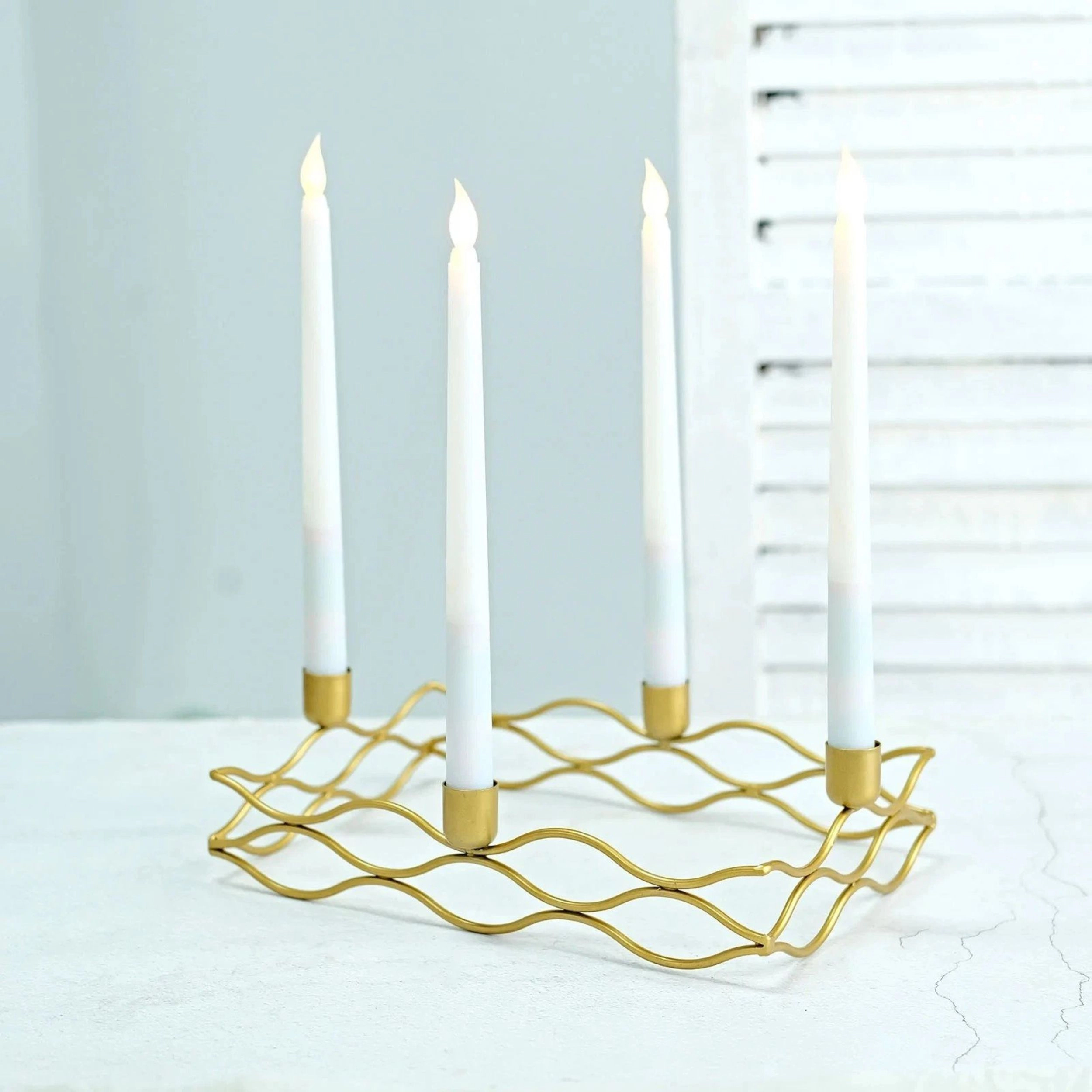 Home Collection Gold 4 Arm Metal Candelabra Taper Candle Holder