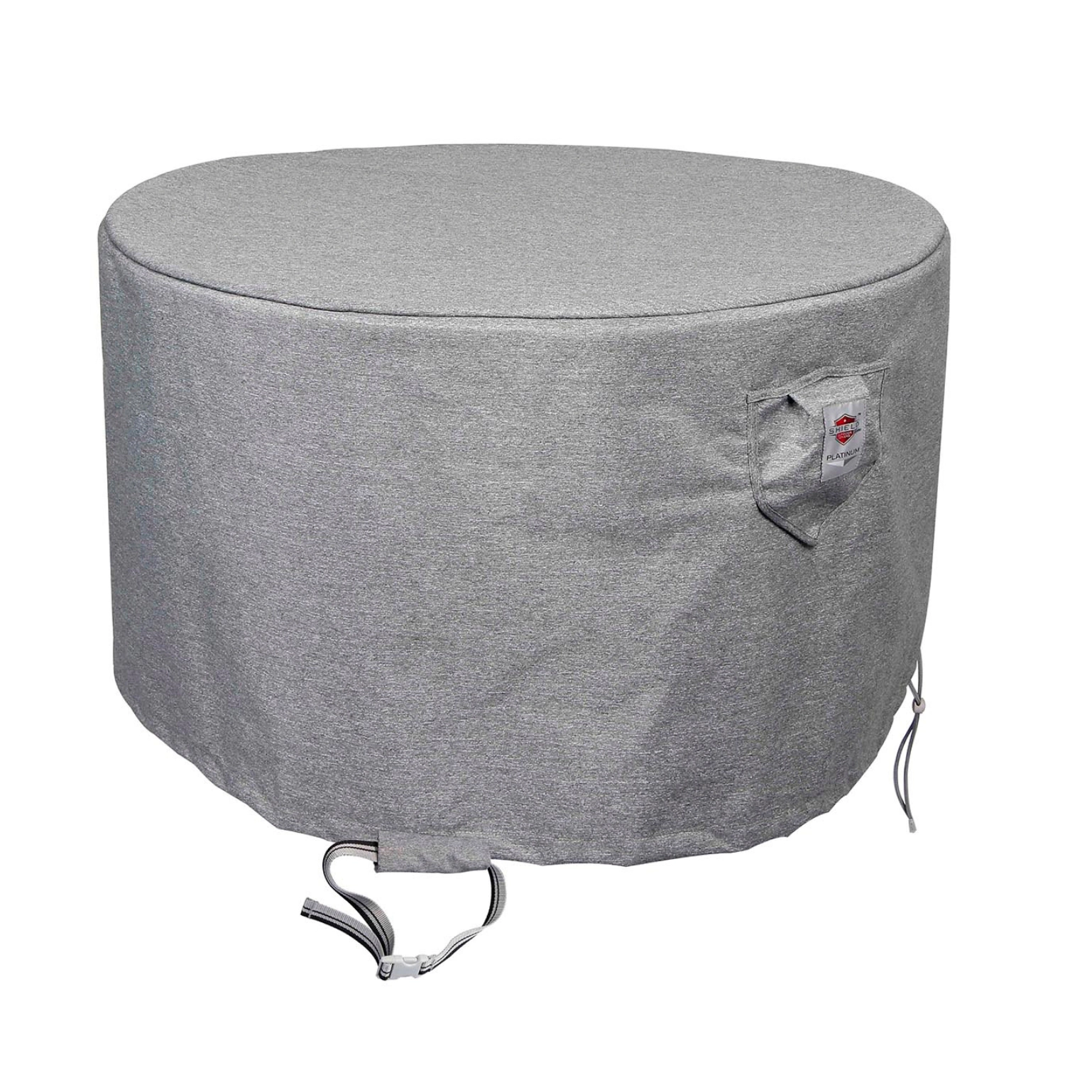 Summerset Shield Platinum 3-Layer Water Resistant Outdoor Fire Table Round Cover - 53x25", Grey Melange