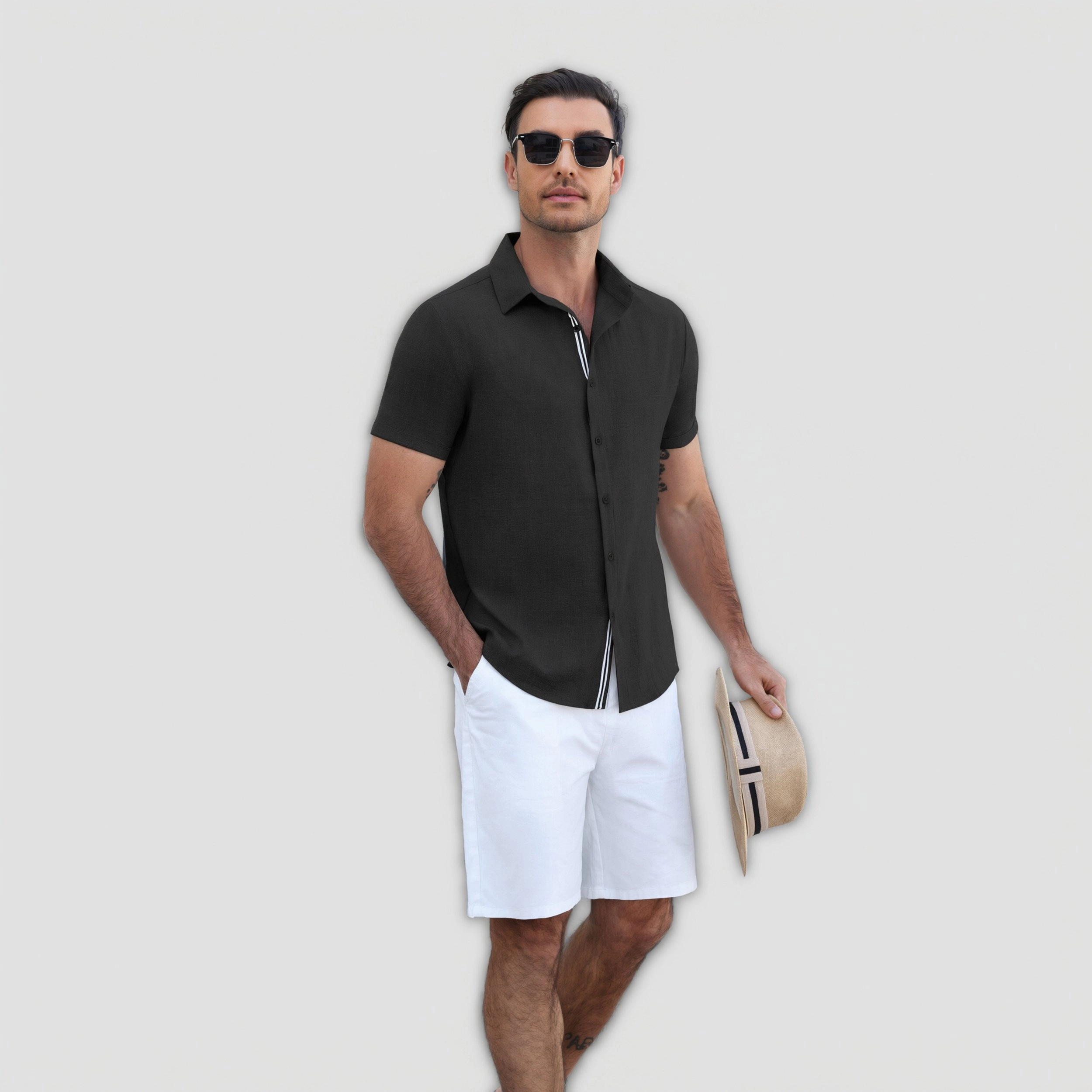 COOFANDY Men's Short Sleeve Button Down Shirt