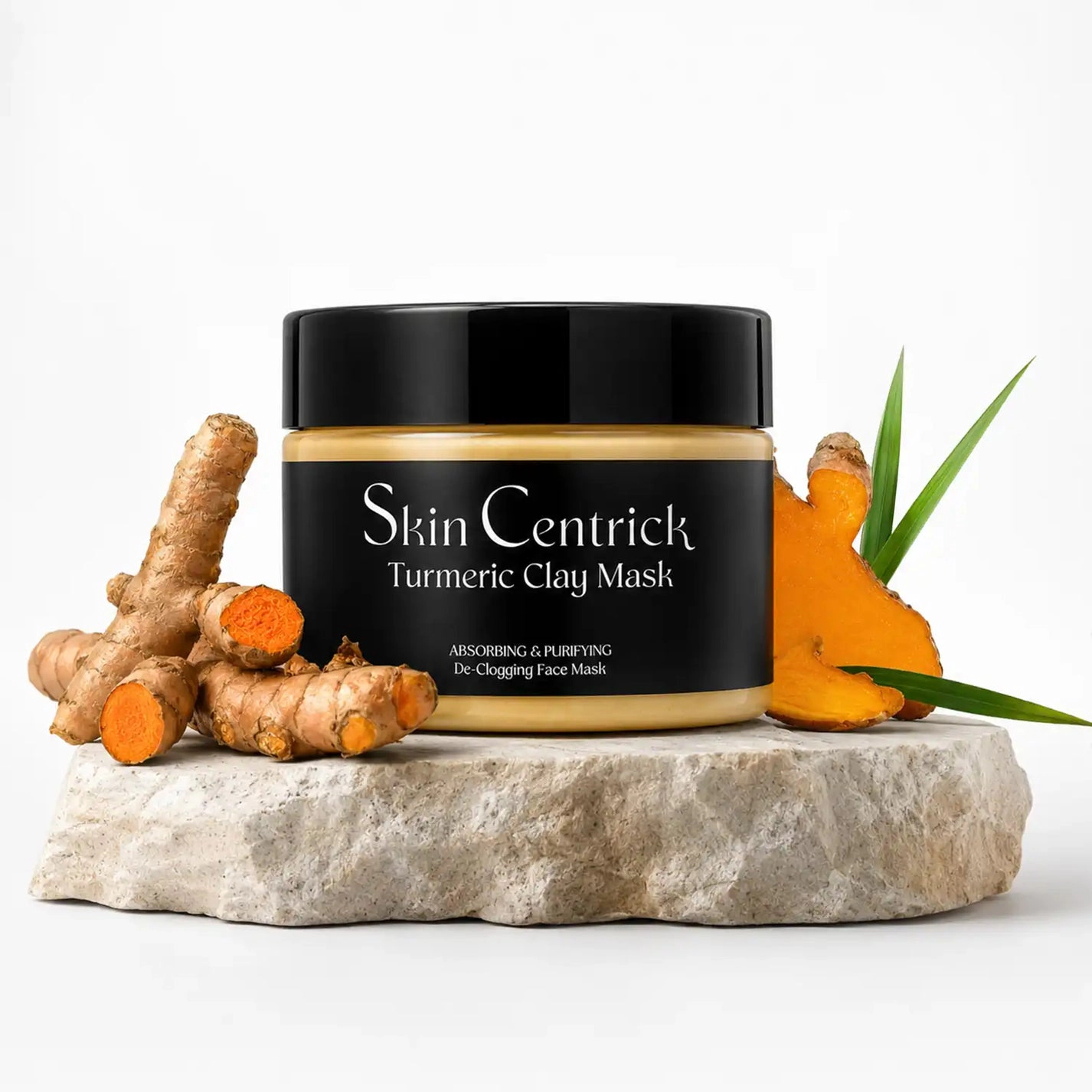 Skin Centrick Clay Face Mask - Turmeric, Bentonite & Vitamin C - Deep Cleansing for Oily & Combination Skin, 120 ml