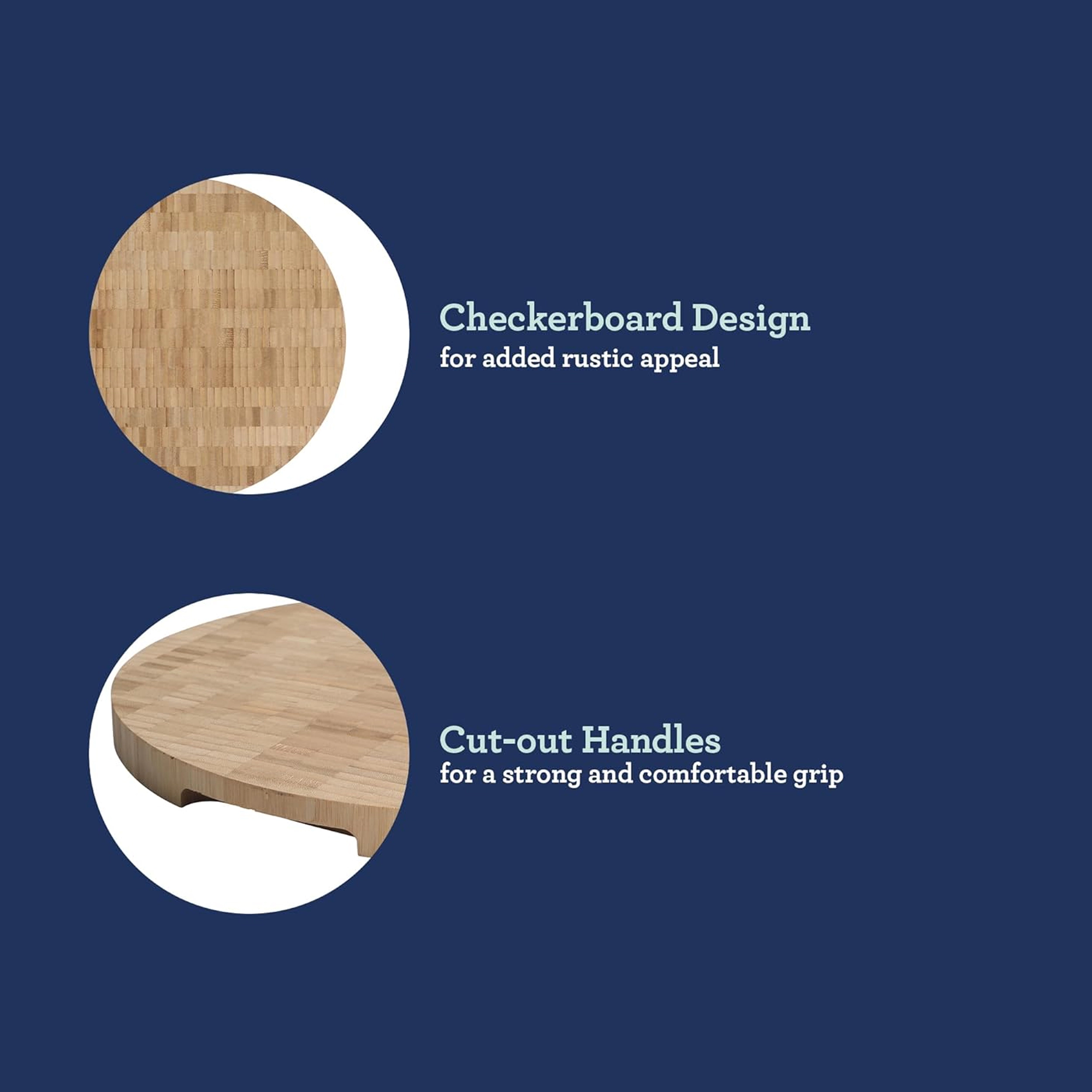 Oster Capeheart 14 Inch Round End-Grain Bamboo Cutting Board