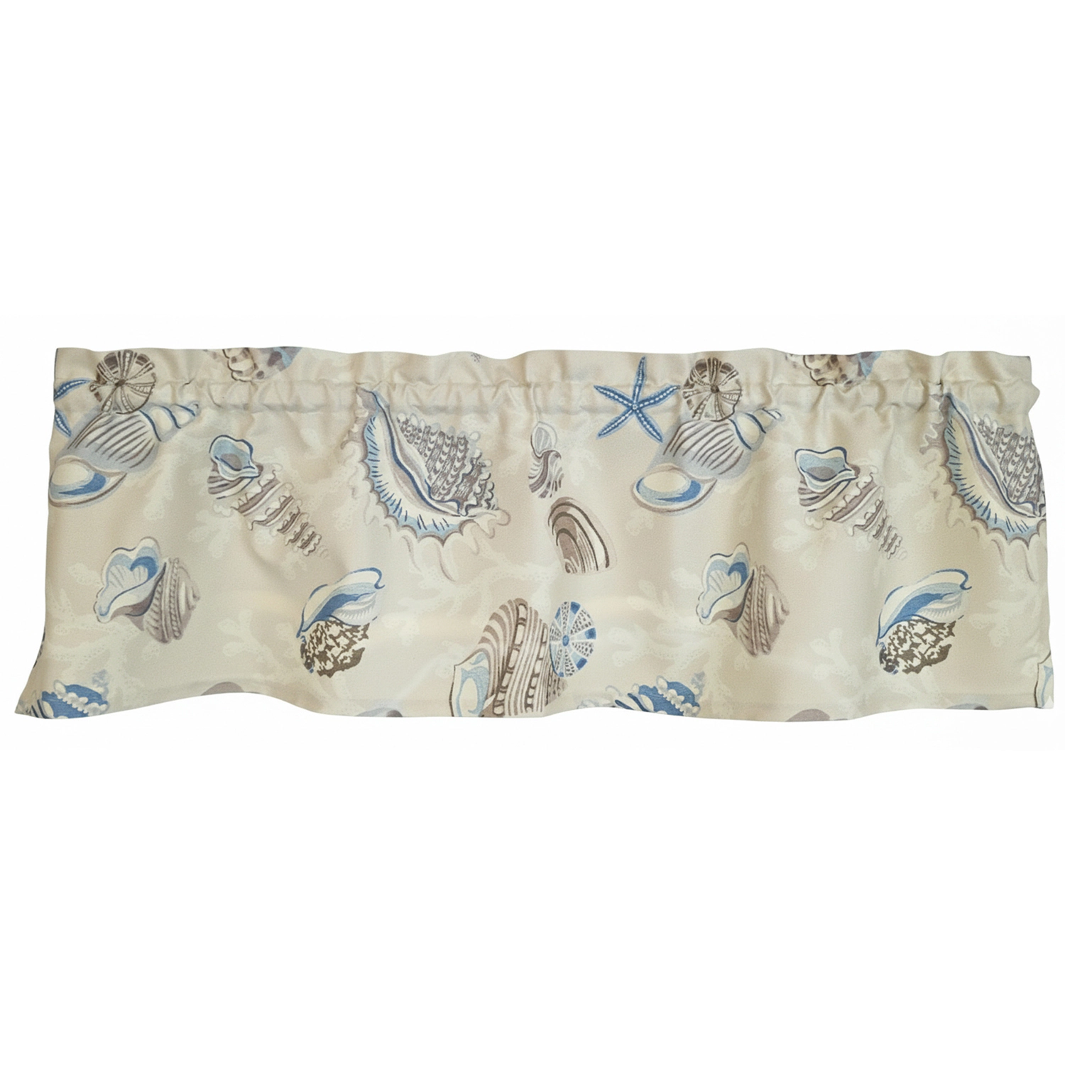 RLF Home 100% Cotton High Quality Beachbound Tailored Window Valance with 1.5" Rod Pocket 50" W X 12" L