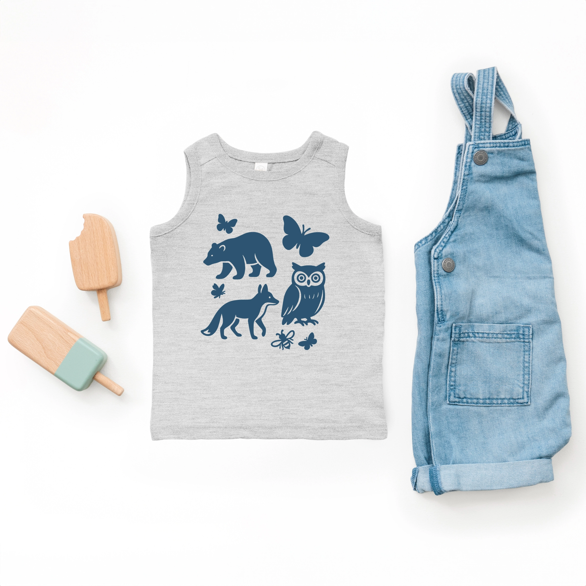 The Juniper Shop - Toddler Graphic Tank Woodsy Animals