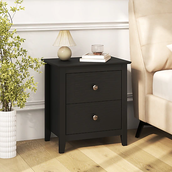 Hivvago Modern Nightstand With 2 Drawers For Small Spaces