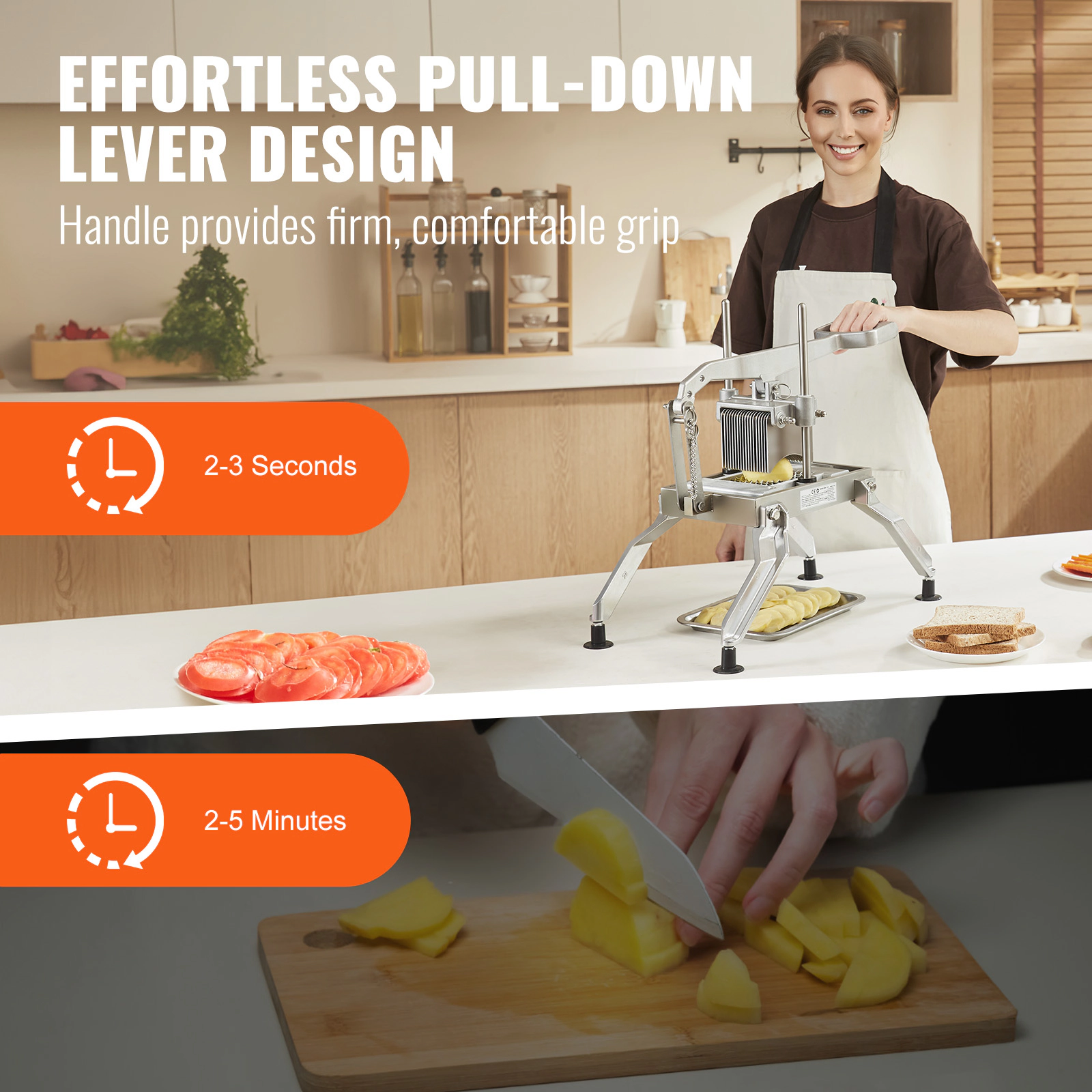 HONGGE Commercial Tomato Slicer Cutter Stainless Steel Heavy Duty Machine Manual
