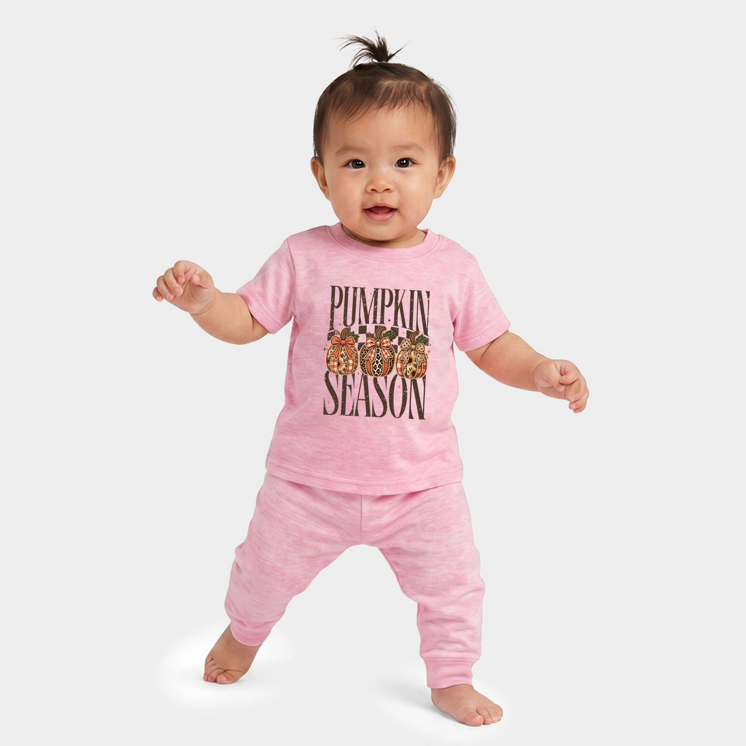 The Juniper Shop - Infant Jogger Pant Crew Set Pumpkin Season Pumpkins PRINT