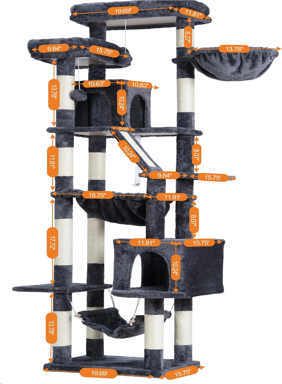 Heybly large indoor cat climbing frame