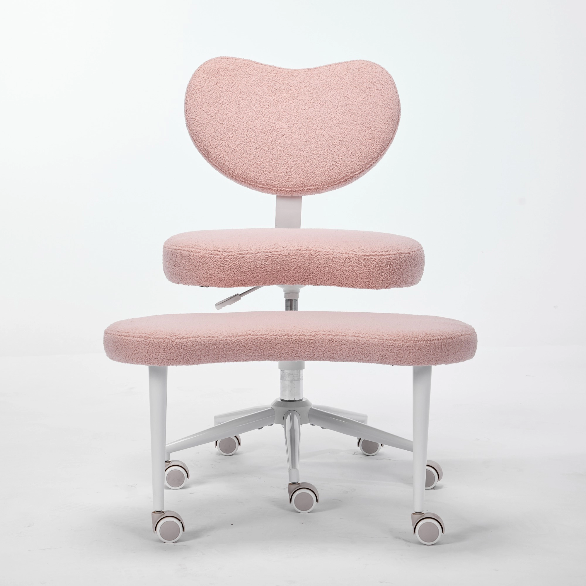 GOODSILO Soft Plush Upholstered Ergonomic Rolling Office Chair