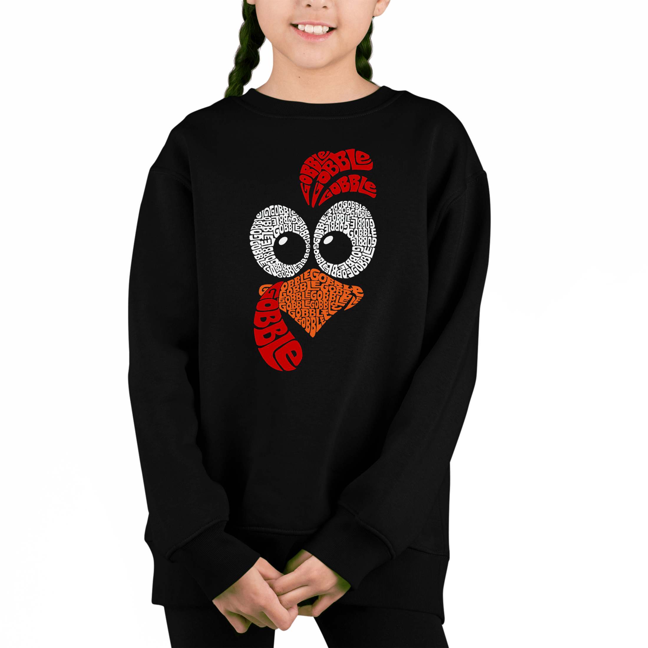 LA Pop Art Girl's Word Sweatshirt - Turkey Face
