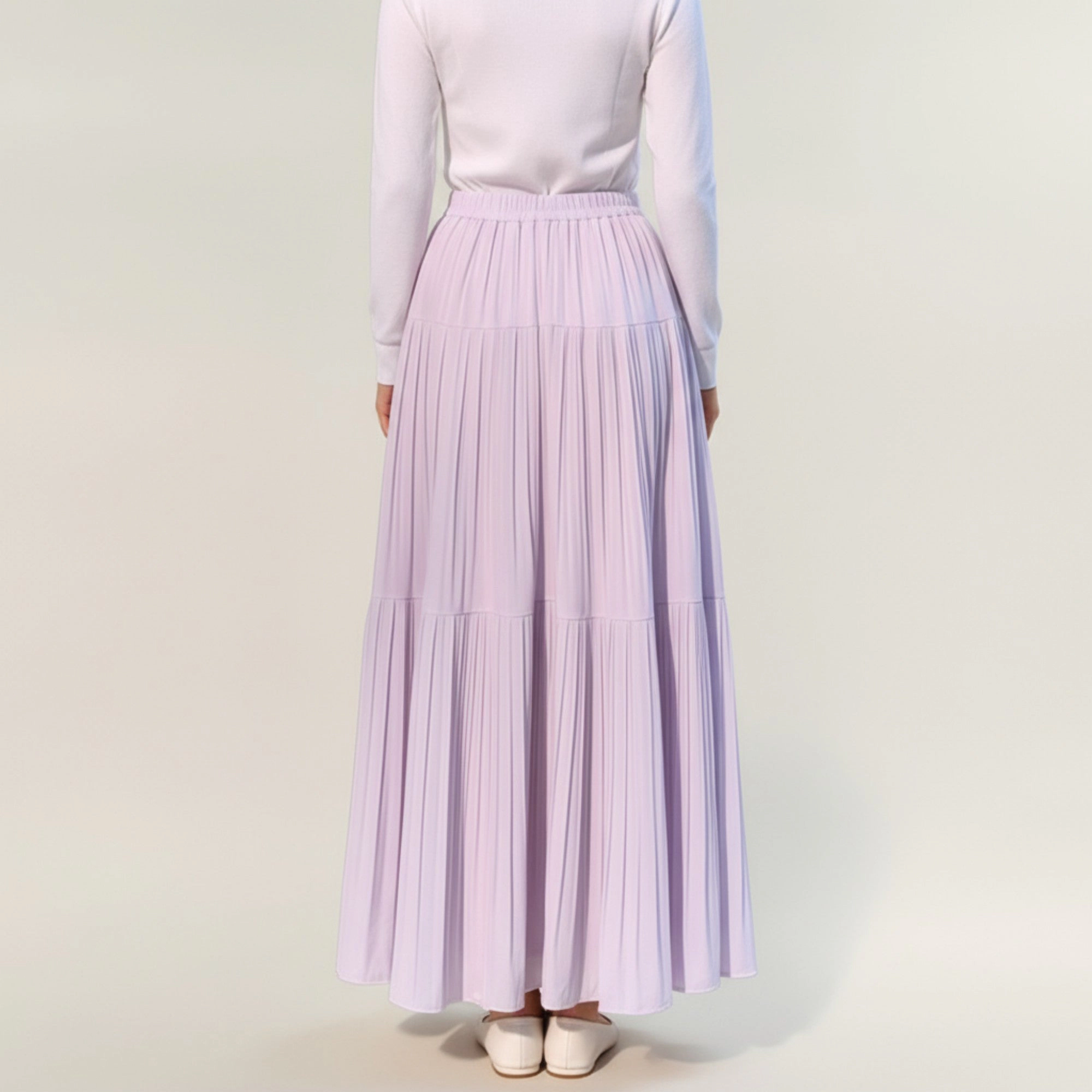 Anna-Kaci Womens Tiered Pleated Maxi Skirt
