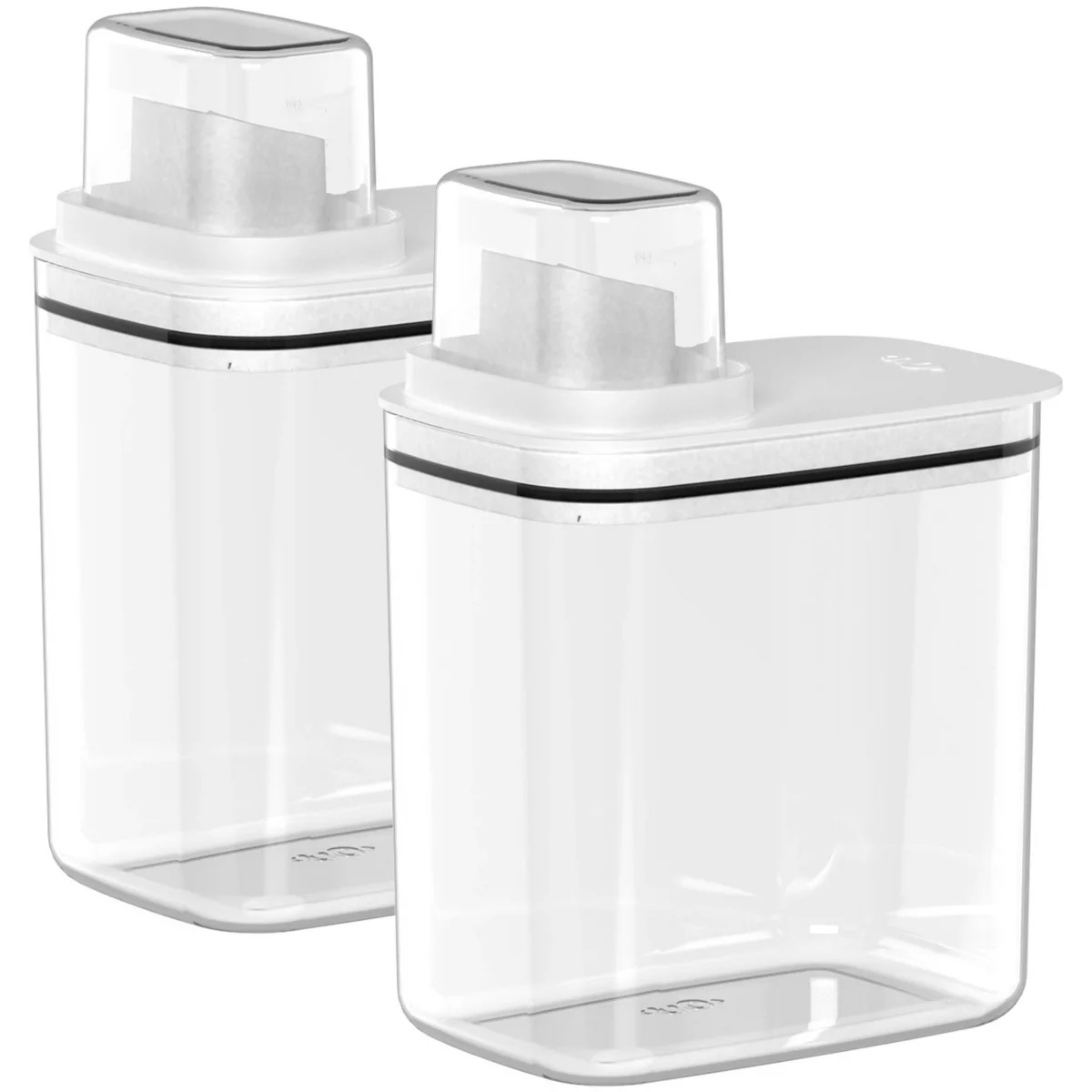 OU Laundry Detergent Dispenser w/ Measuring Cap, Liquid Laundry Soap & Fabric Softener Dispenser w/ Drip Return Lid