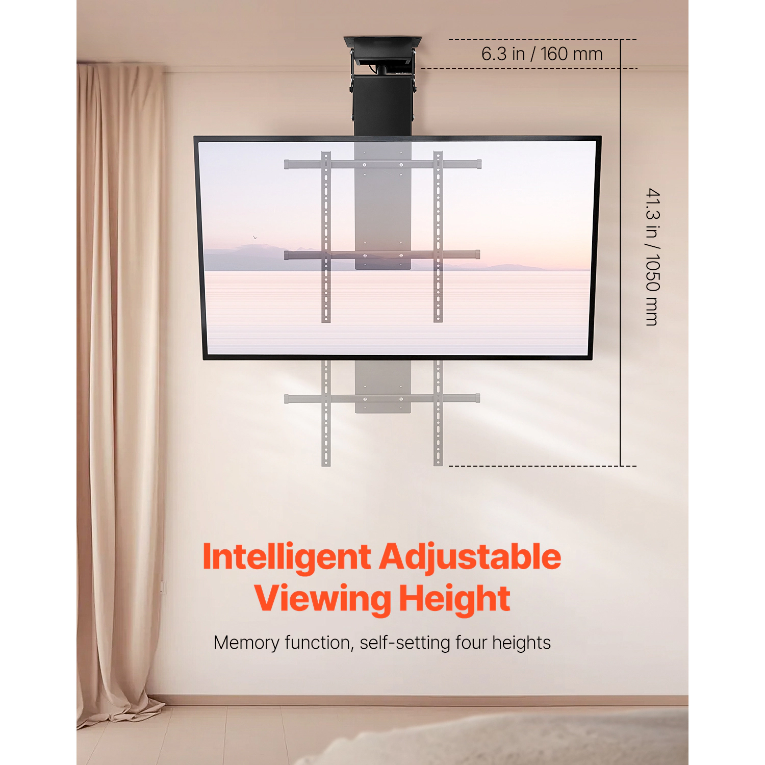 HONGGE Motorized TV Mount Bracket with Adjustable Electric Bracket for TVs