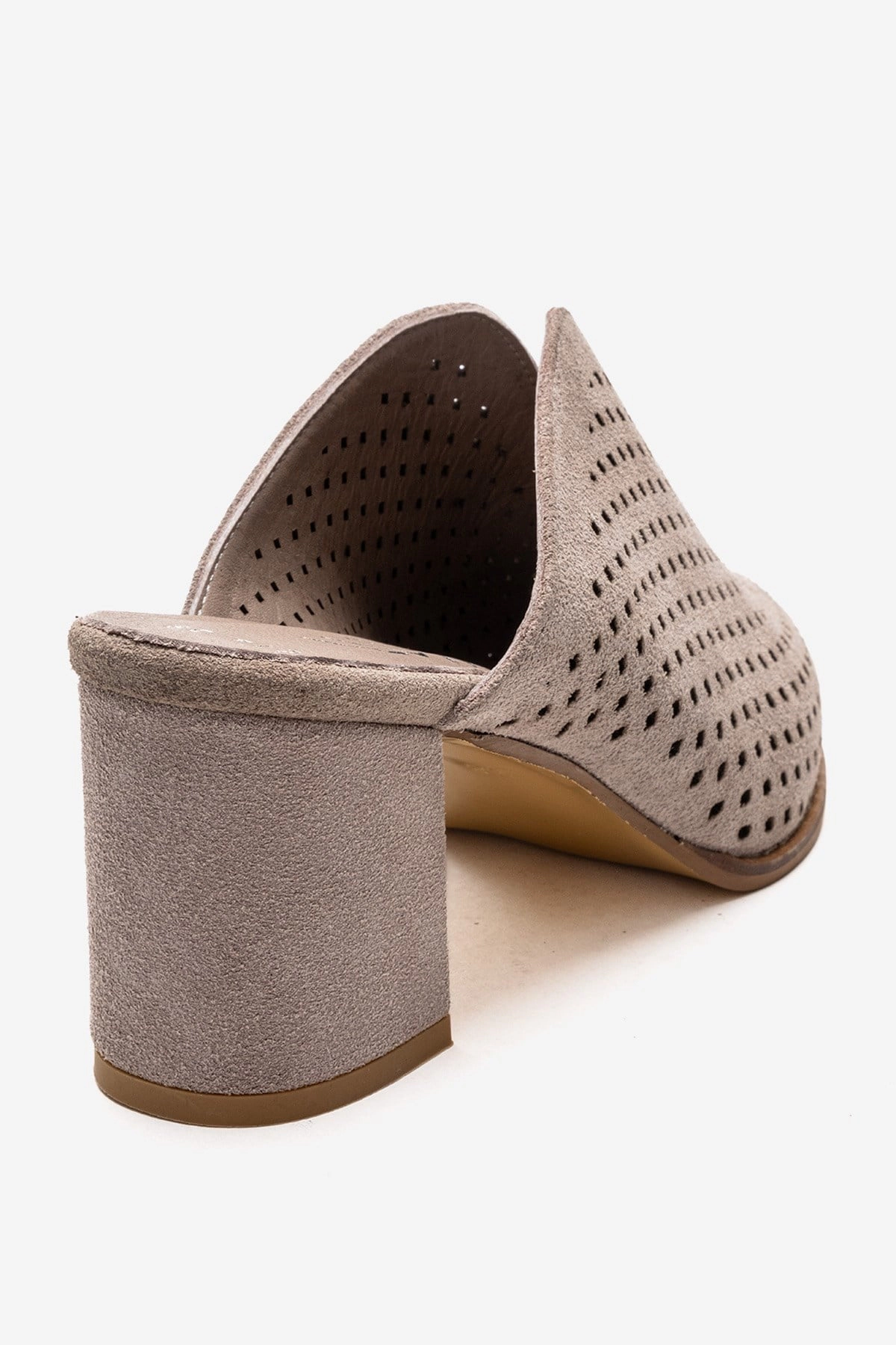 Forever & Always Womens Toen Leather Block Heel Mules