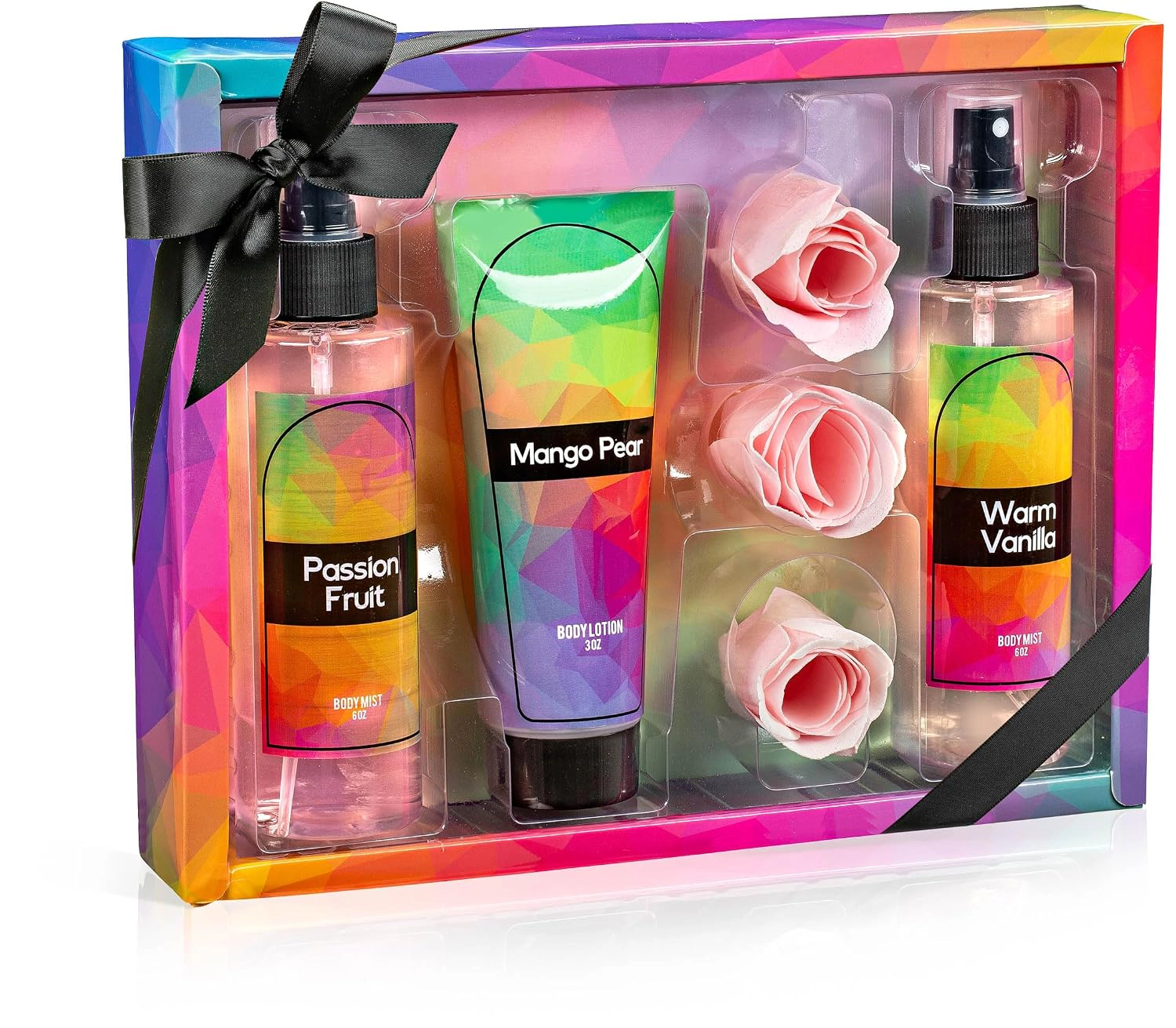Freida and Joe Women Tropical Passion Fruit, Vanilla, Mango Body Splash Set Valentine's Gift