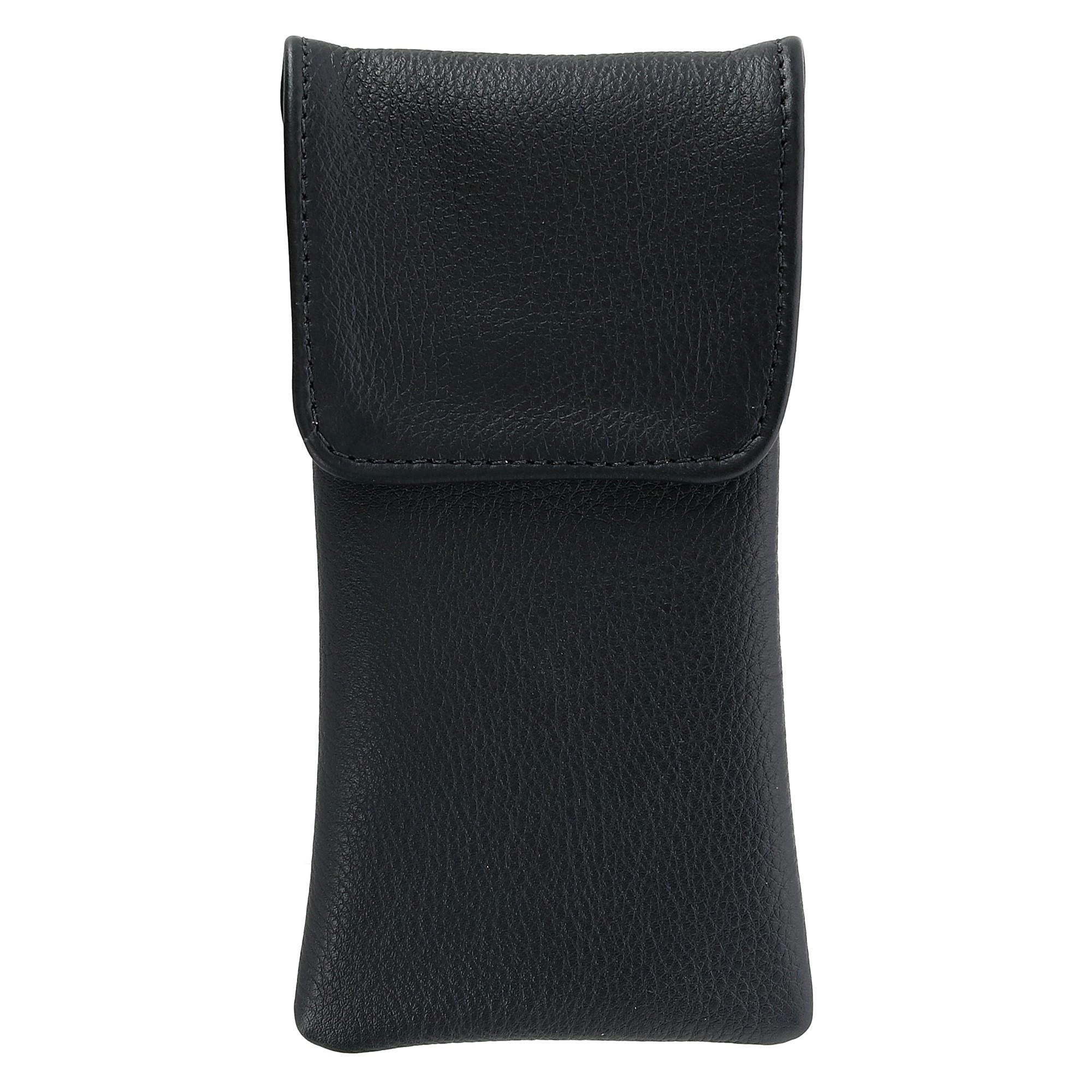 CTM Leather Eyeglass Case with Holster Clip