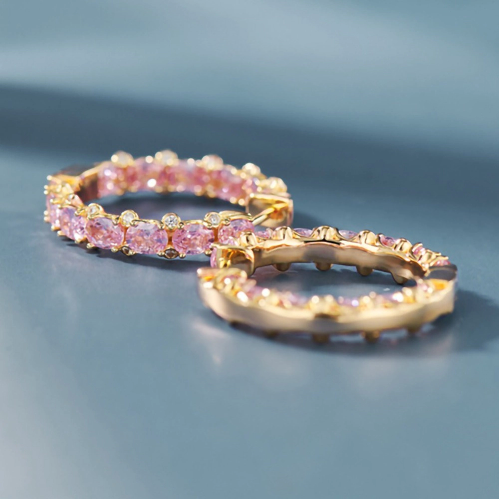 Bling Ova Cubic Zirconia Hoop Earrings for Women