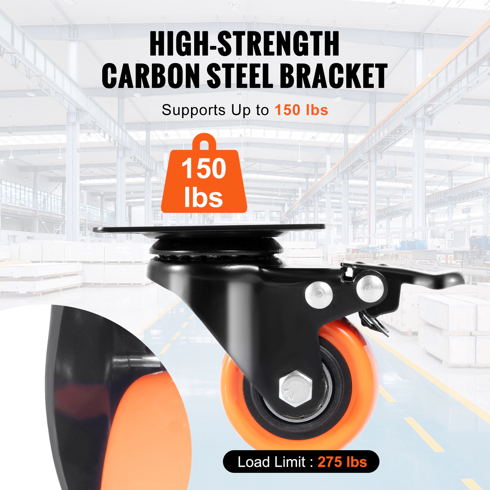 HONGGE Caster Wheels Swivel Plate Casters with Wheels Per Caster Wheels