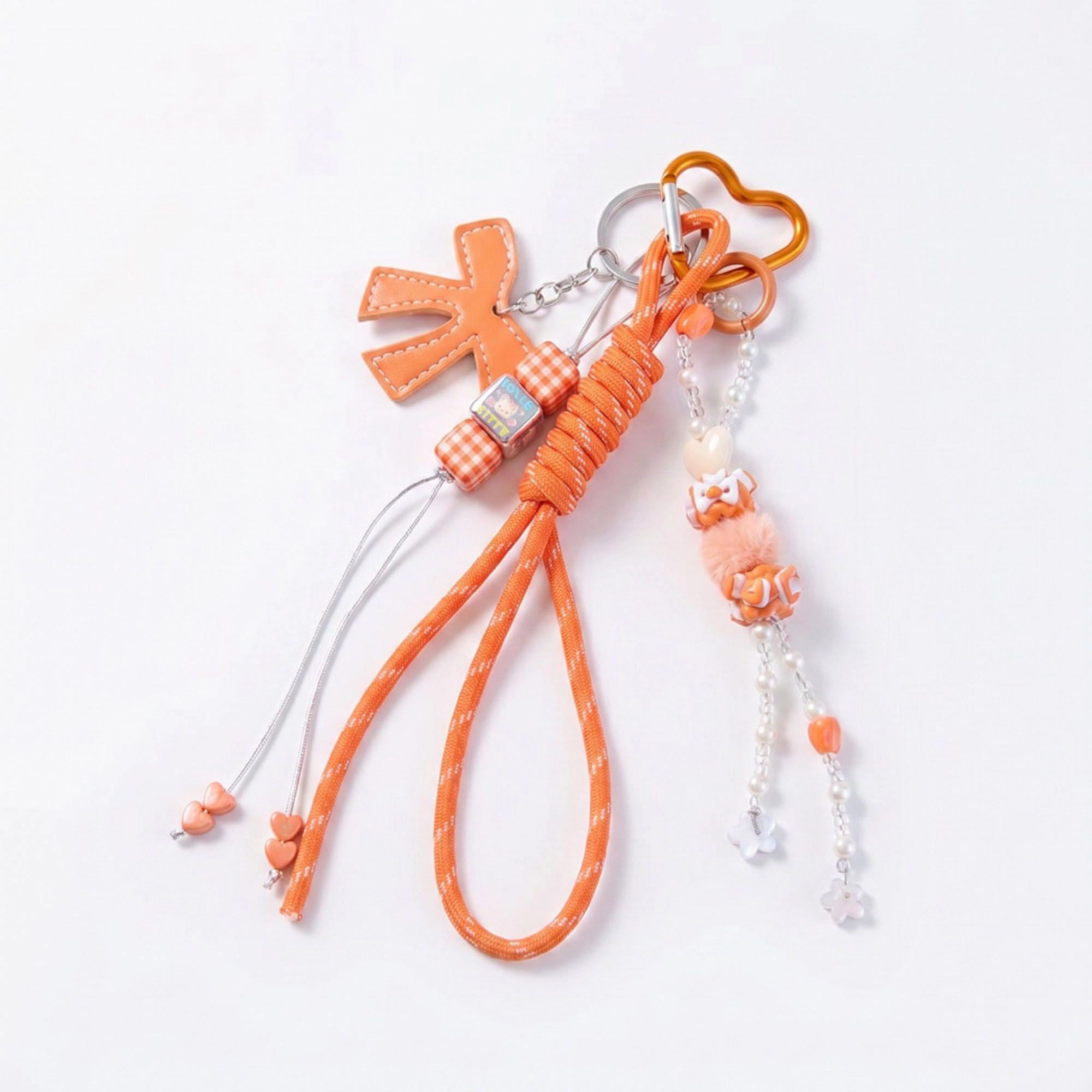 Alilang Women's 2-Piece Womens Bag Charm with Hanging Strap and Decorative Accents