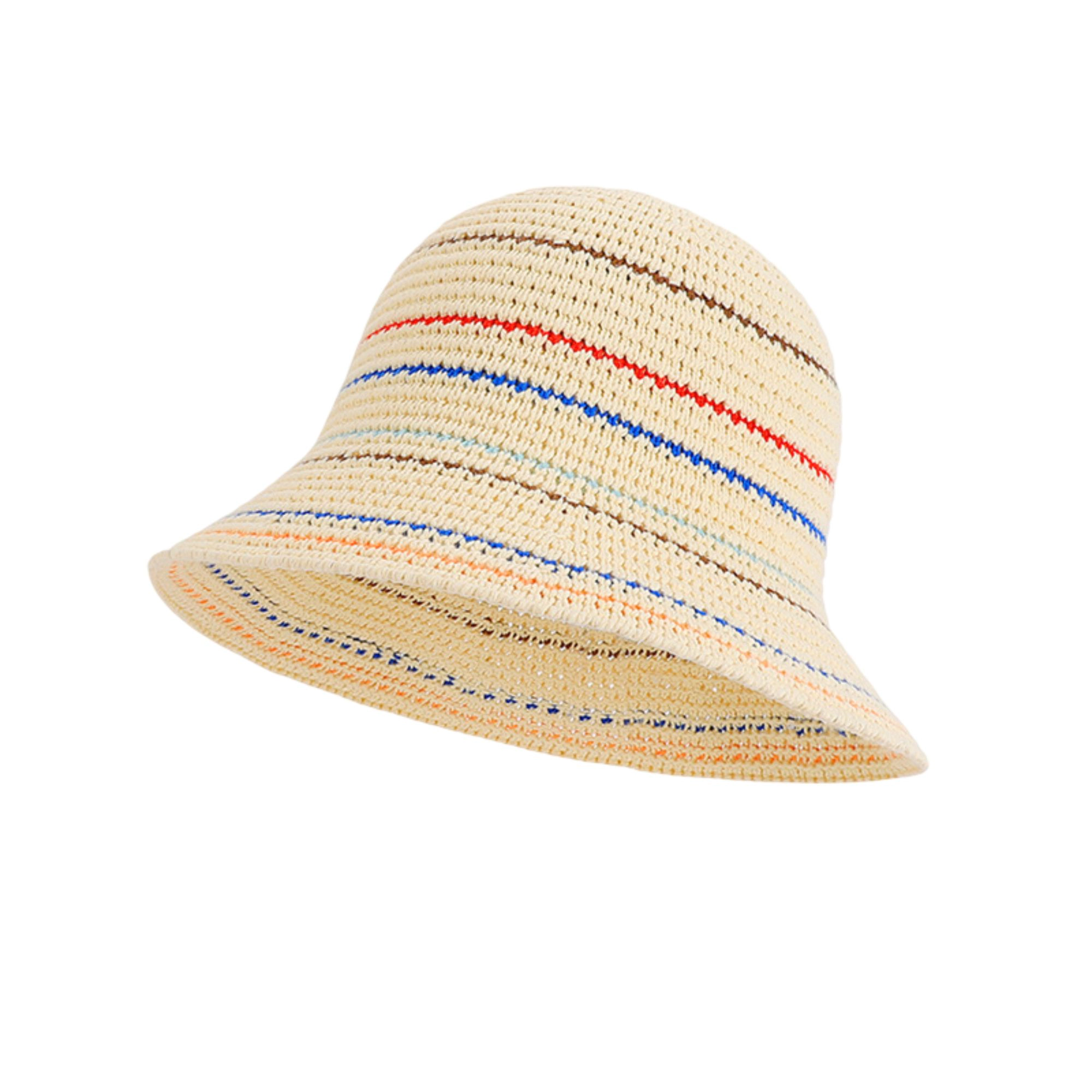 Anna-Kaci Womens Straw Bucket Hat Breathable Woven Sun Lightweight Packable Summer Beach