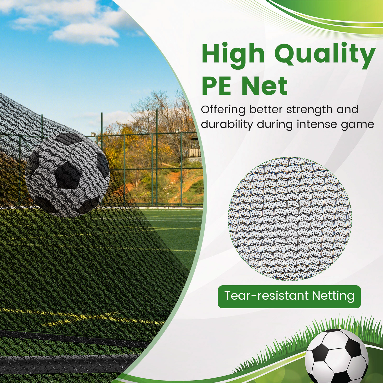 SUGIFT Toddler Black Large Pop Up Soccer Goal with Metal Frame and Ground Stakes 59-in W 28-in D 30-in H