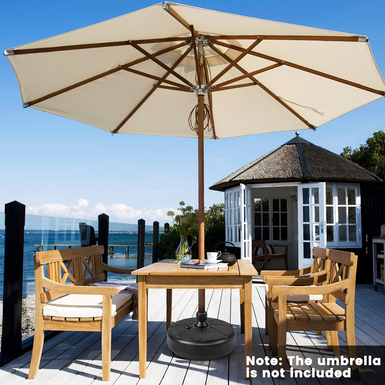 Slickblue Outdoor Umbrella Base Stand for 8.2 Ft Market and Table Umbrellas