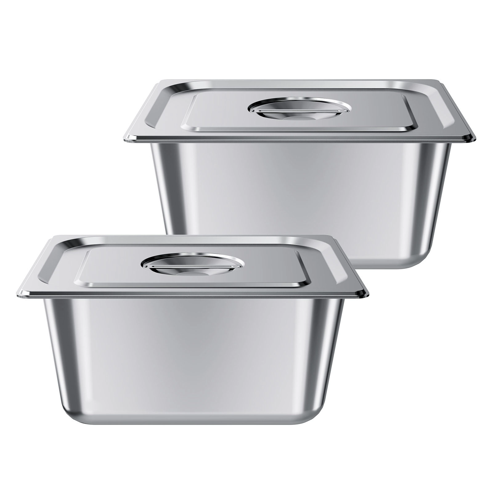 HONGGE Stainless Steam Hotel Pan, Table Steam Pan, Anti Jam Restaurant Supplies Reusable Catering Storage for Home