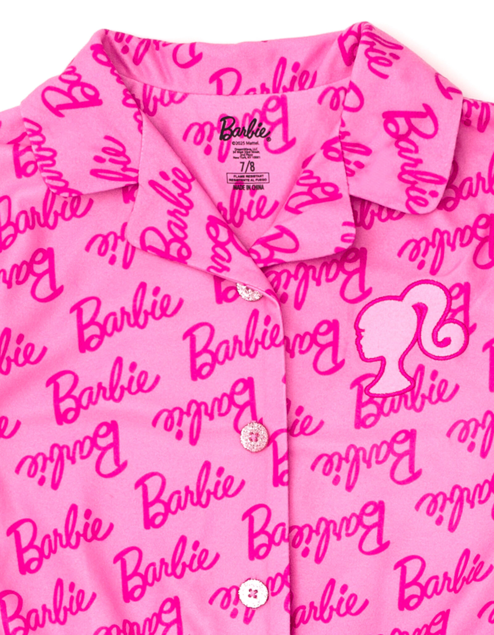 Barbie Girls' Fleece One Piece Pajama and Sleep Mask Set