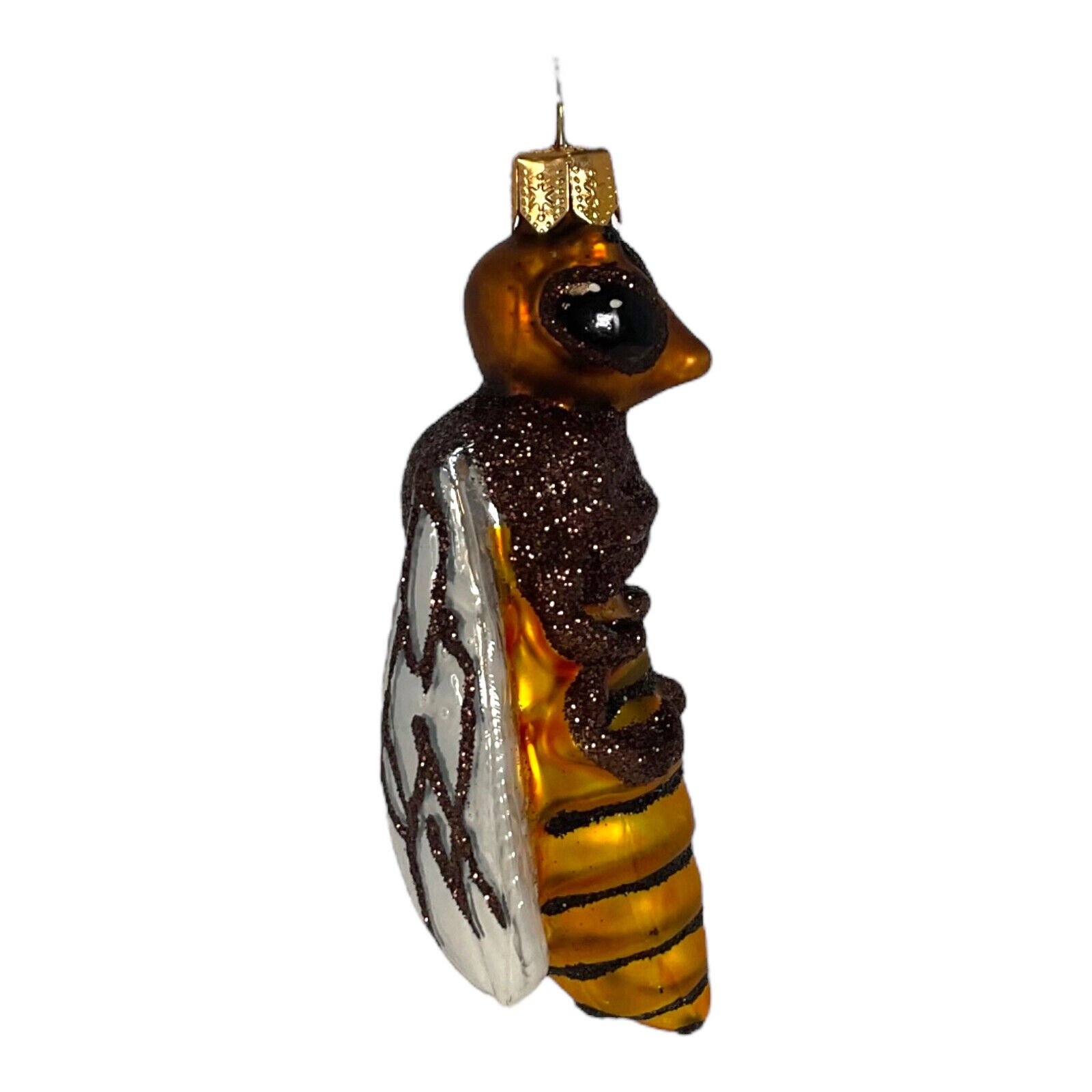 Pinnacle Peak Trading Company Yellow Honey Bee Polish Blown Glass Hanging Christmas Tree Ornament 3 inch