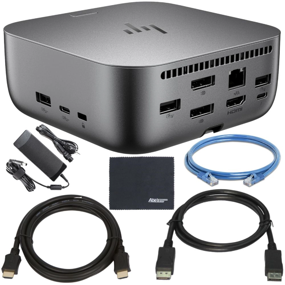HP Thunderbolt 4 100W G6 Dock (9X472UT#ABA) + ZoomSpeed 6-ft DisplayPort Cable + ZoomSpeed 6-ft HDMI Cable + ZoomSpeed