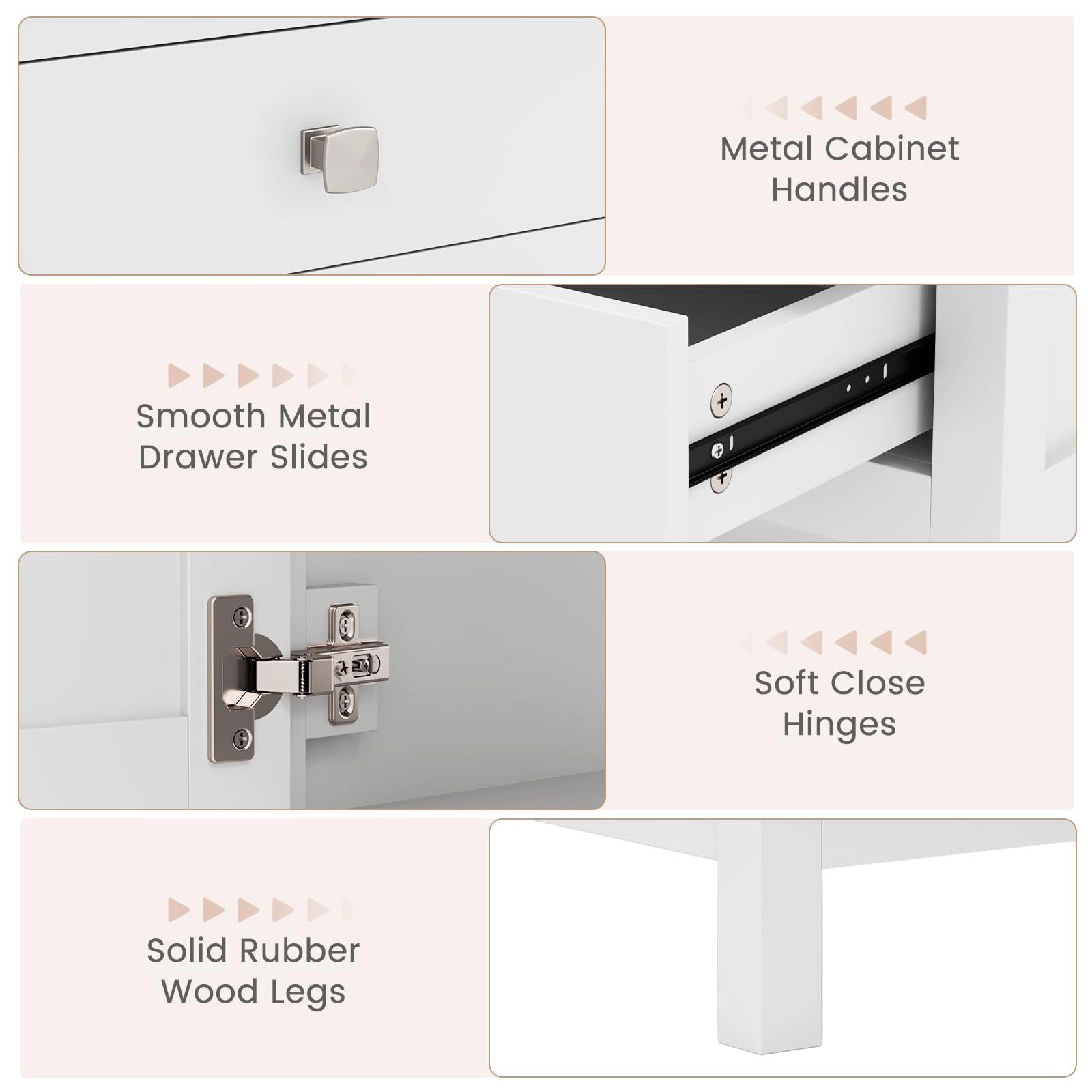 Glintex 36-Inch Bathroom Vanity with Ceramic Sink and Granite Countertop, White