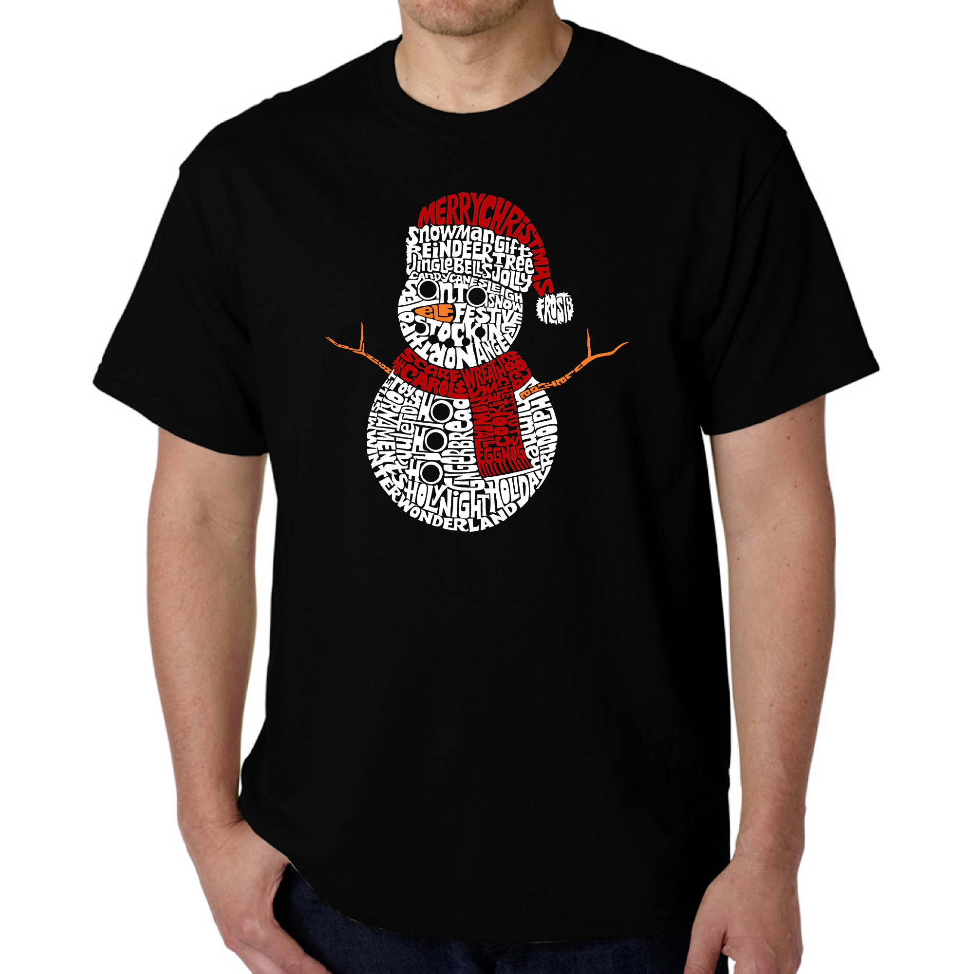 LA Pop Art Men's Word T‑Shirt - Christmas Snowman