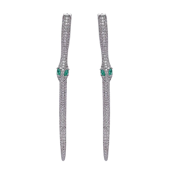 AGP PARIS Womens Diva Bold Snake Drop Earrings