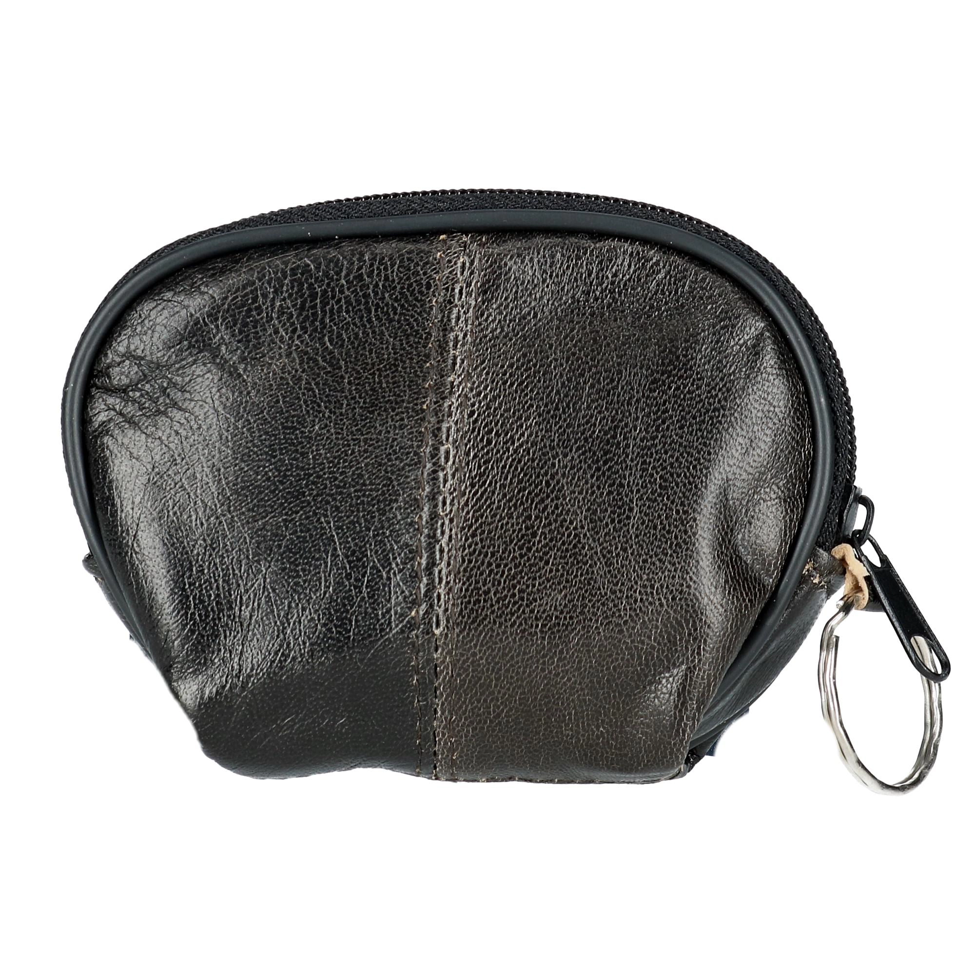 CTM Leather Compact Zipper Coin Pouch Wallet