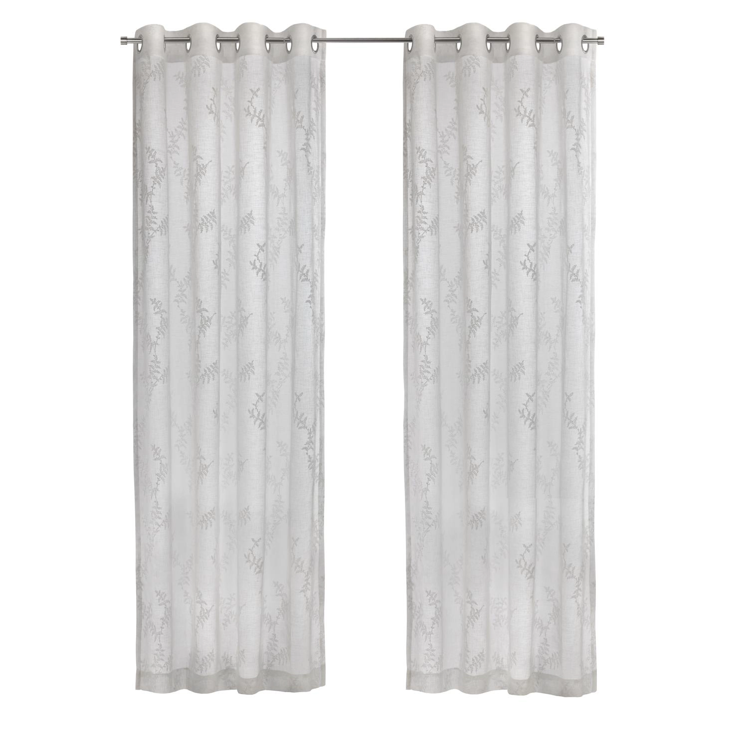 Habitat Anita Sheer Energy Efficient Grommet Curtain Panel for Windows 52" x 95"  Off White