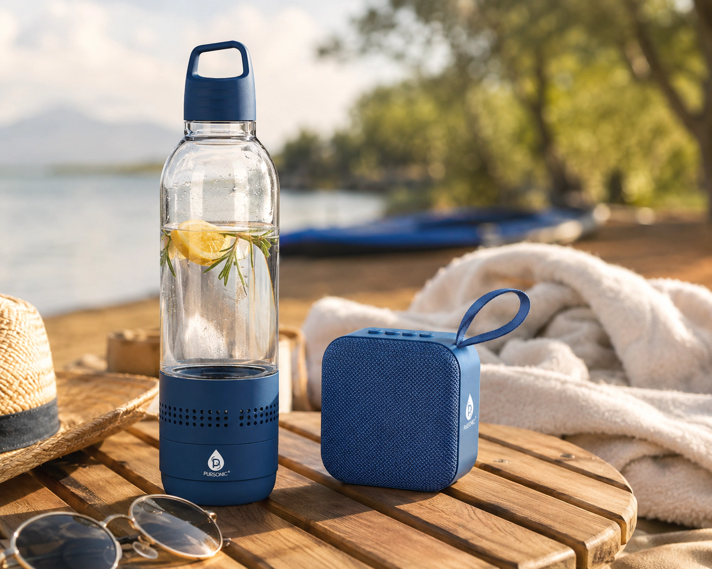 Pursonic Unisex Wireless Hydration & Sound Bundle – 2-in-1 Water Bottle Speaker & Portable Wireless Speaker