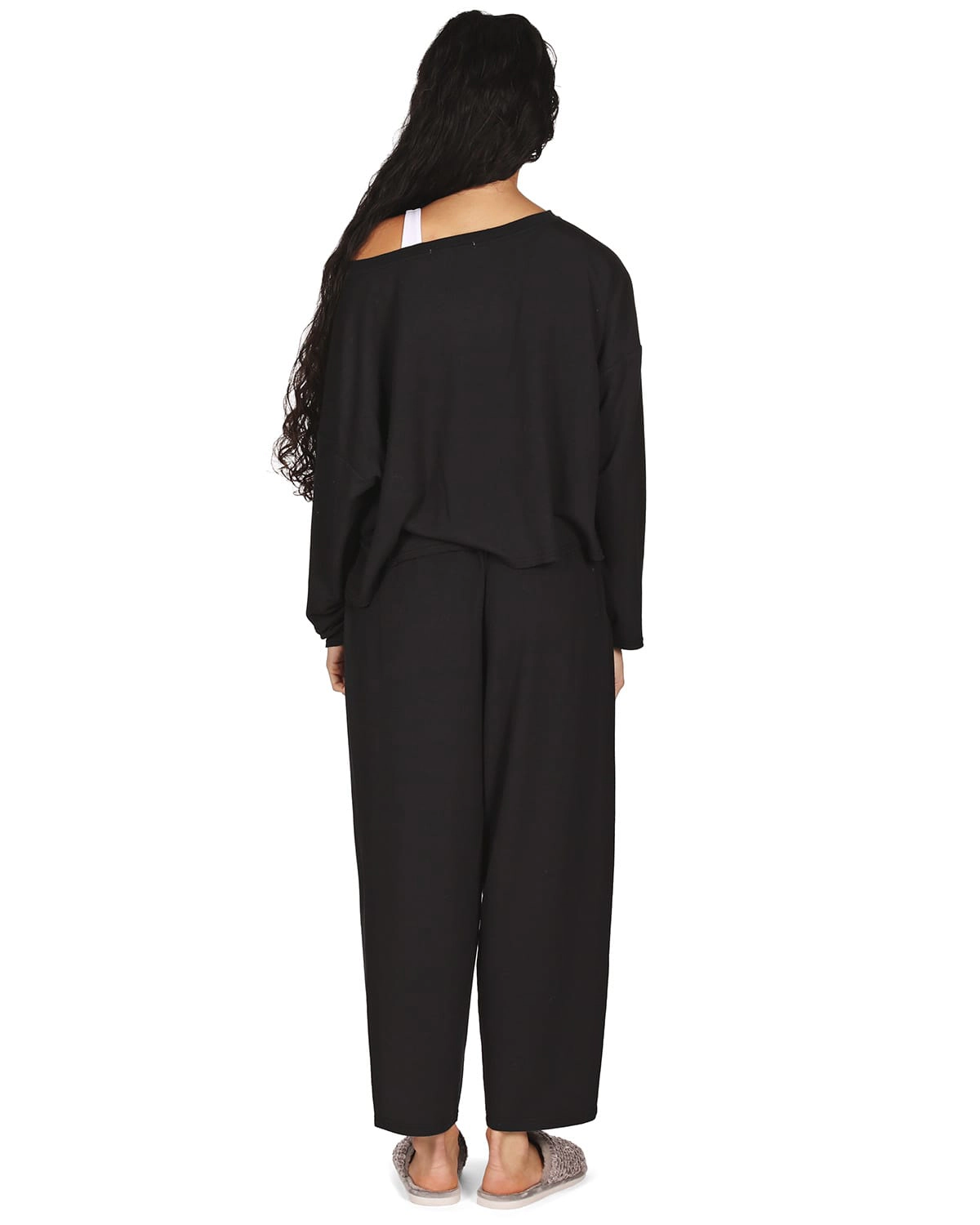 MeMoi Women's Raw Edge Long Sleeve Shirt and Jogger Pants Set