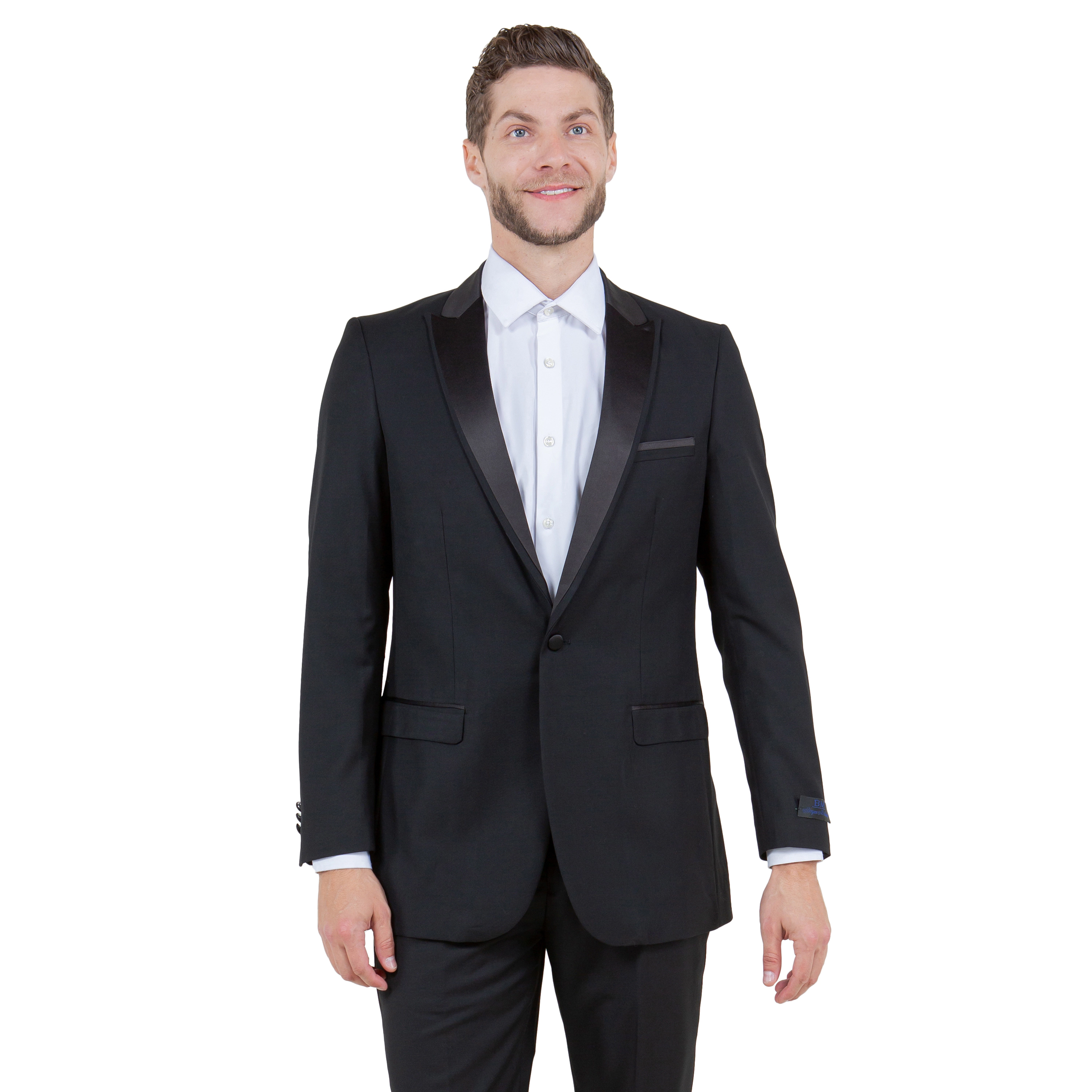 Bryan Michaels Mens 2pc Tuxedo Set, Fabric Trim on Satin Peak Lapel