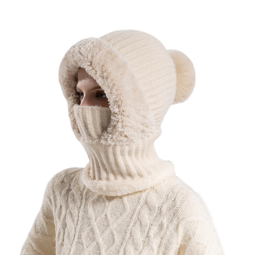 Wardrobe Whimsy Womens Knit Beanie Hat Fleece Lined Scarf Mask Set Snow Caps