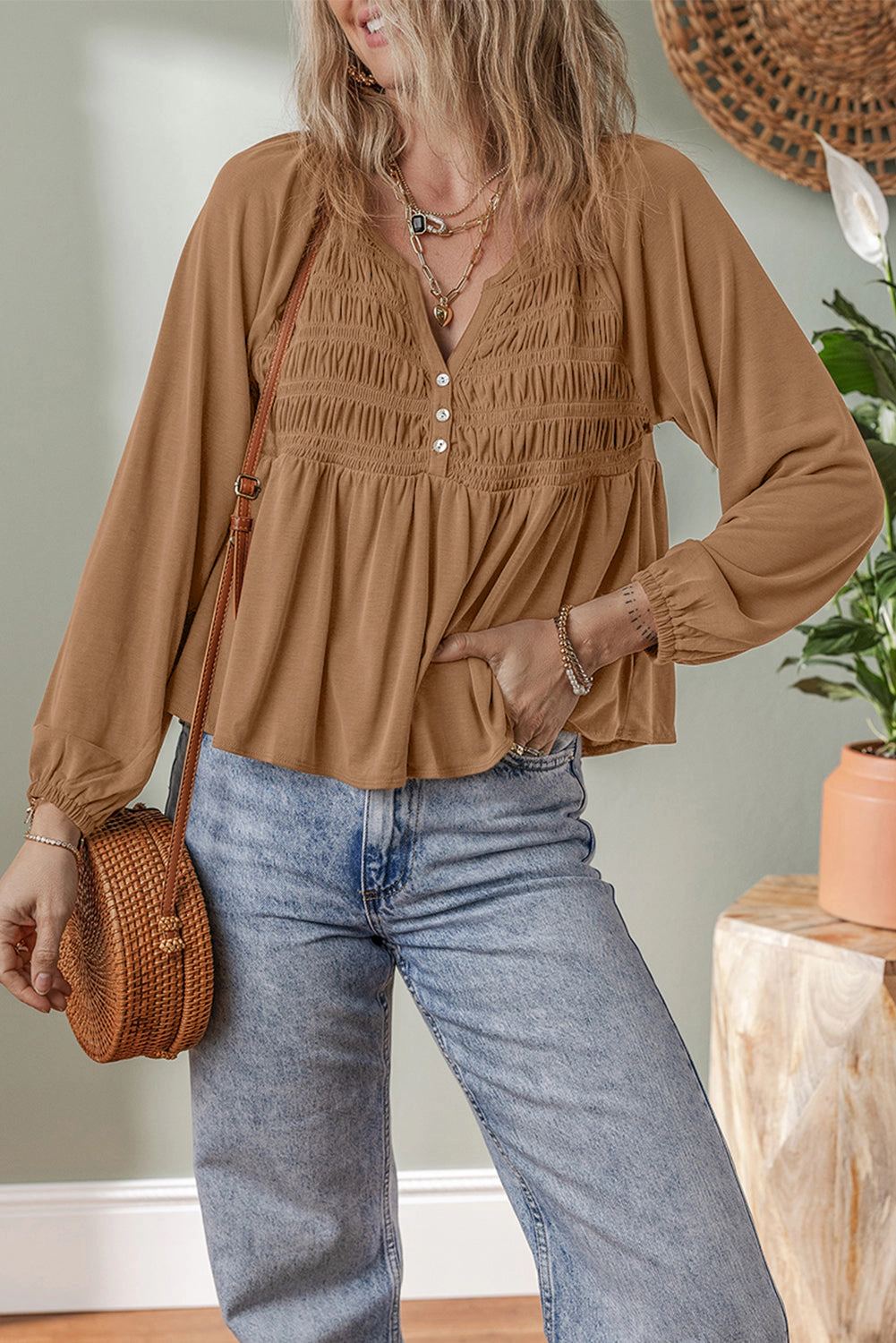 Threaded Pear Women's Elodie Bust Flow Fit Blouse