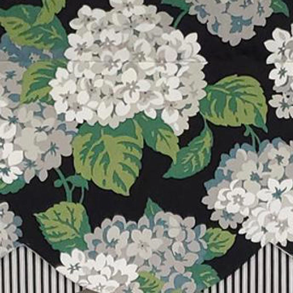 RLF Home 100% Cotton Luxurious Modern Summer Wind Petticoat Style Window Valance 50" x 15" Black