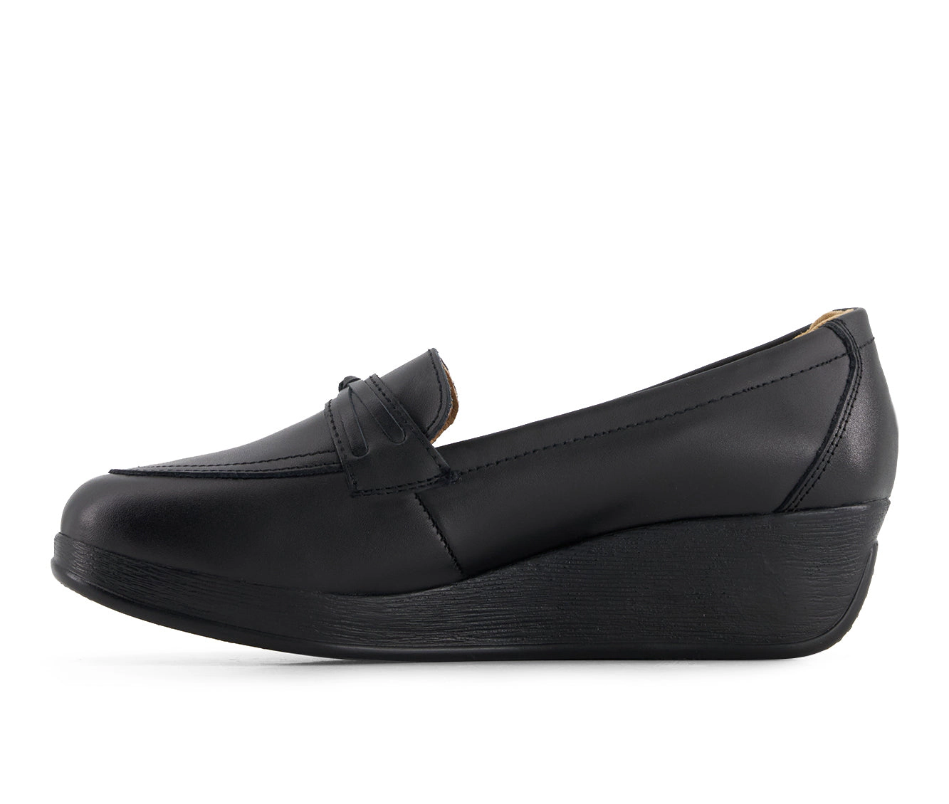 Andrea Womens Comfort Leather Platform Loafers