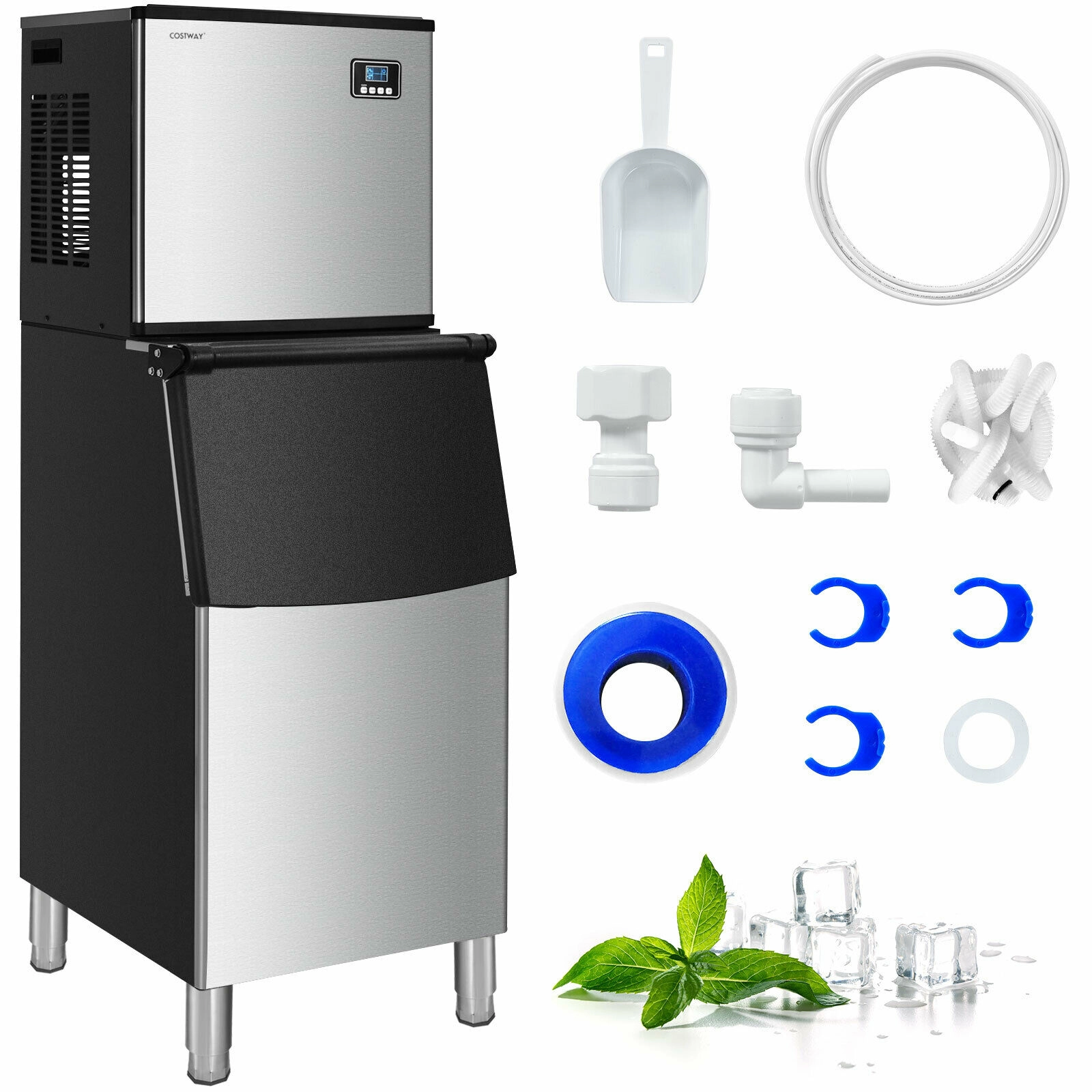 LJG 353LBS/24H Split Commercial Ice Maker with 198 LBS Storage Bin