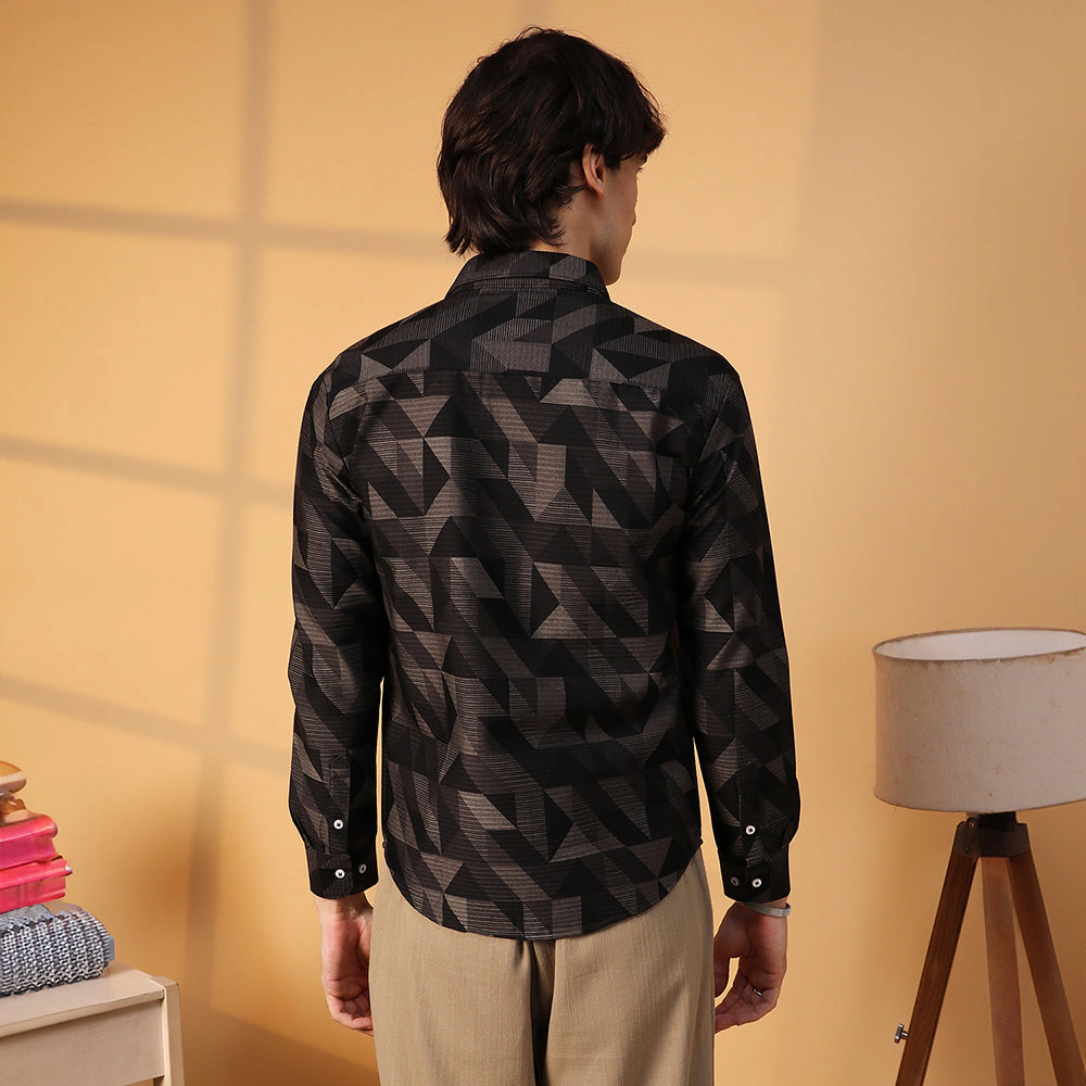 Geometric Seersucker Shirt